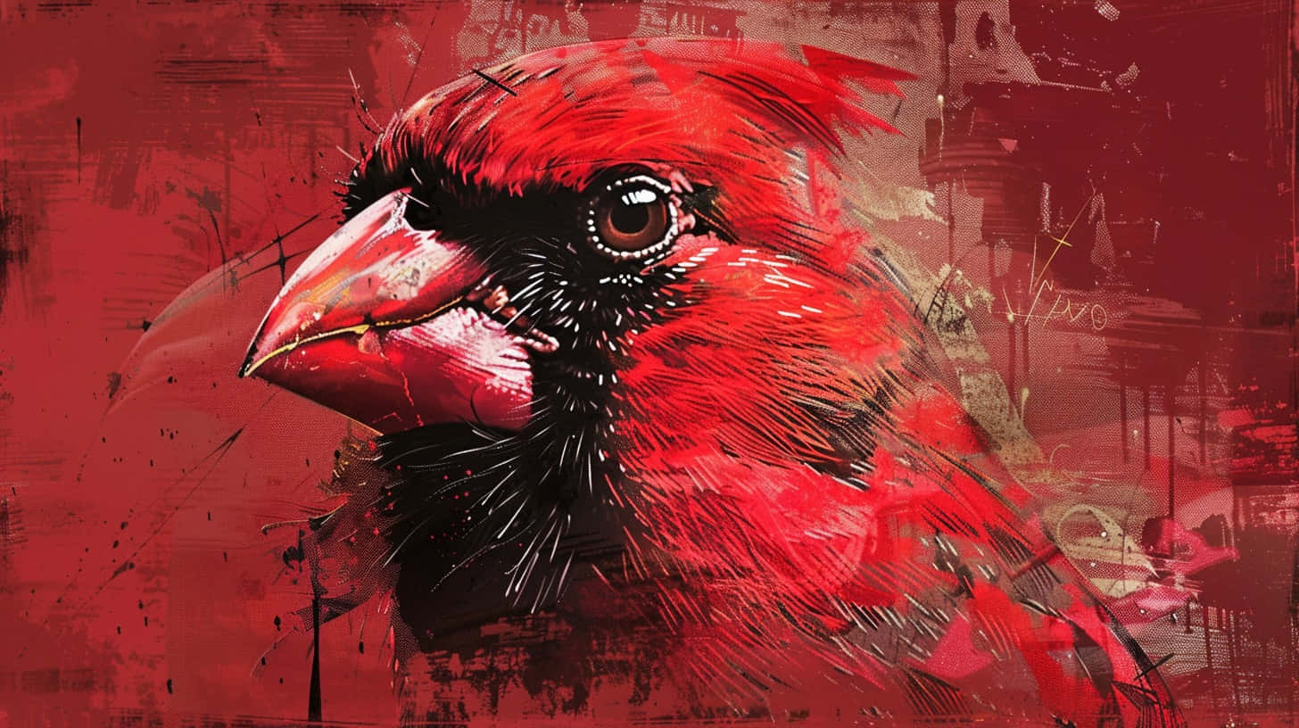 Artistic Cardinal Portrait Louisville Mascot Background