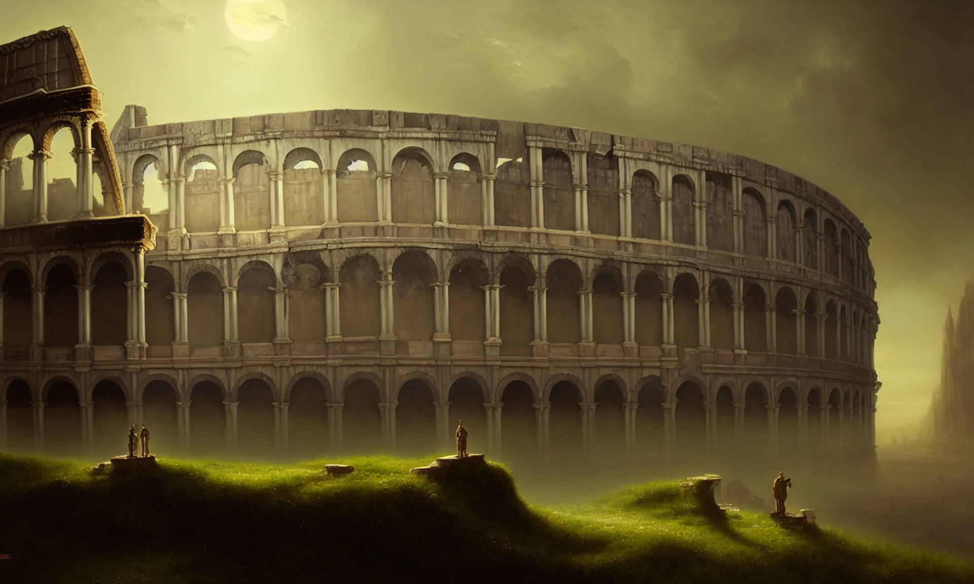 Artistic Dark Aesthetic Colosseum Background