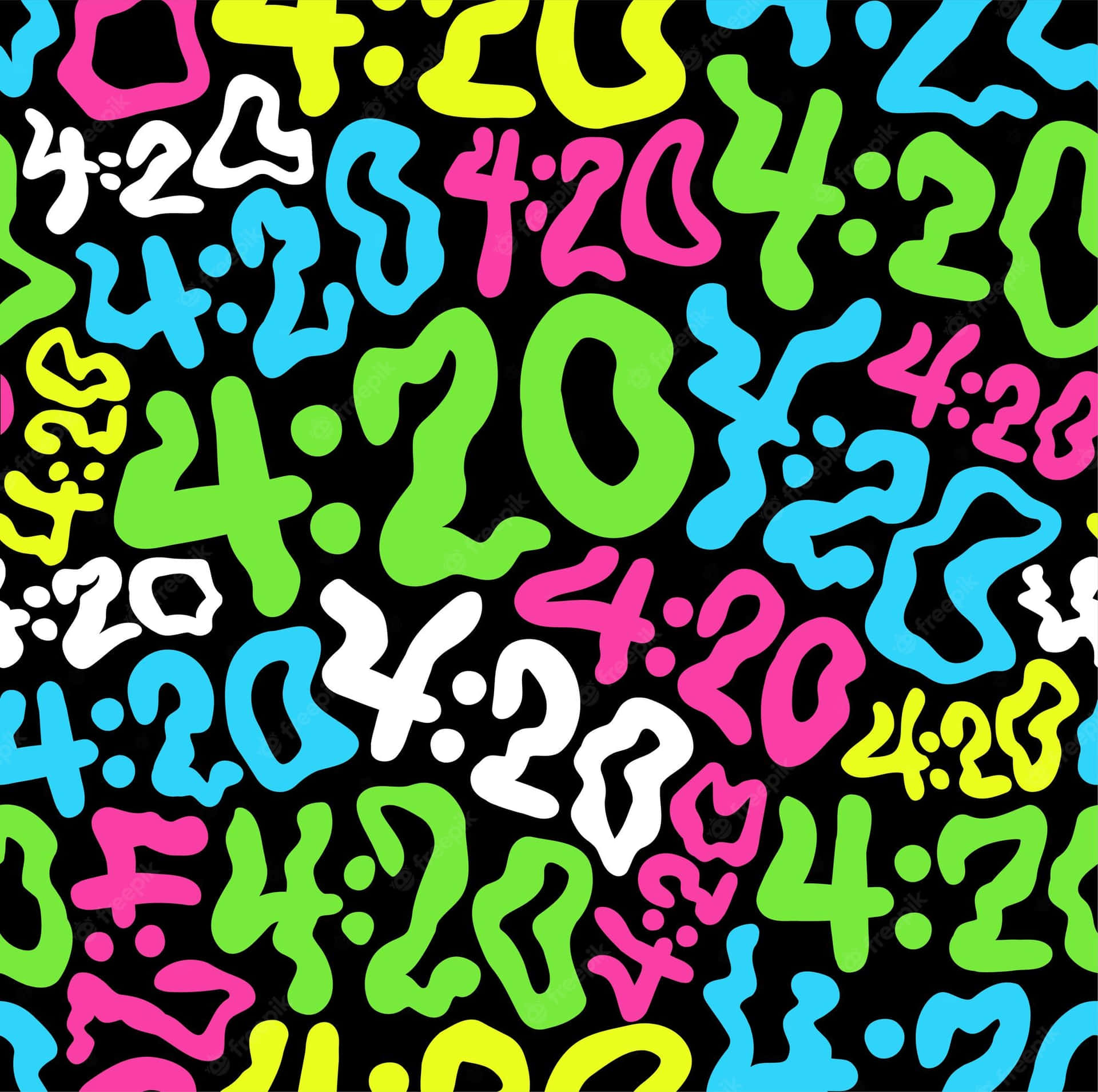 Artistic Deformed 420 Numbers Background