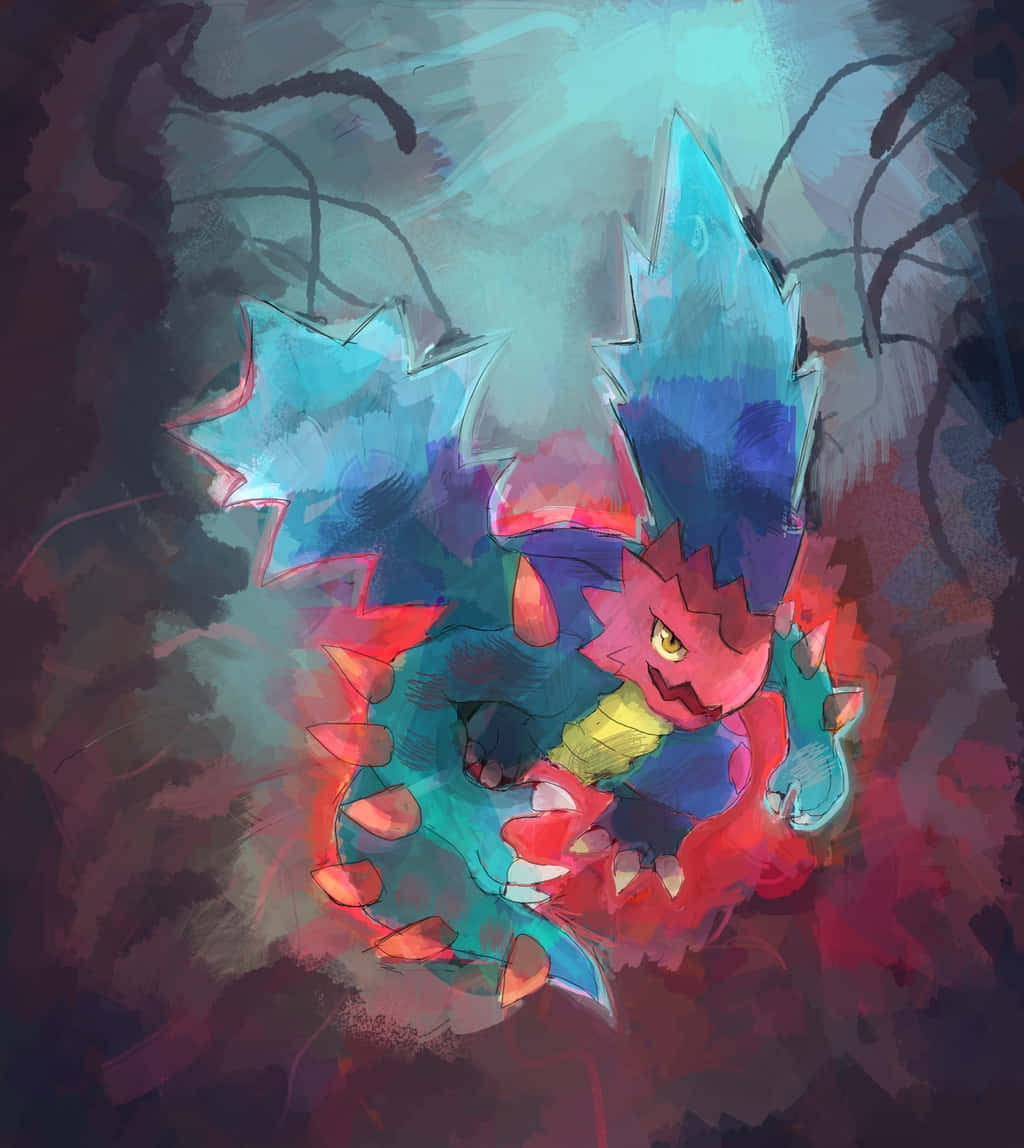 Artistic Druddigon Pokemon Illustration Background