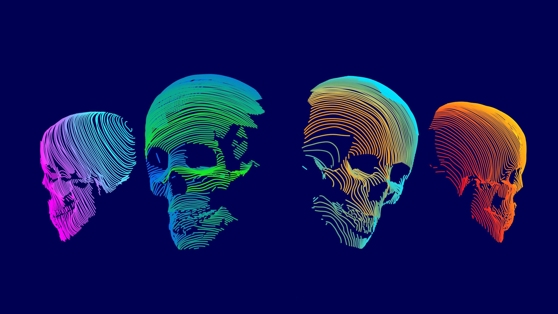 Artistic Explosion Of Colors: The Mesmerizing Colorful Skull Background