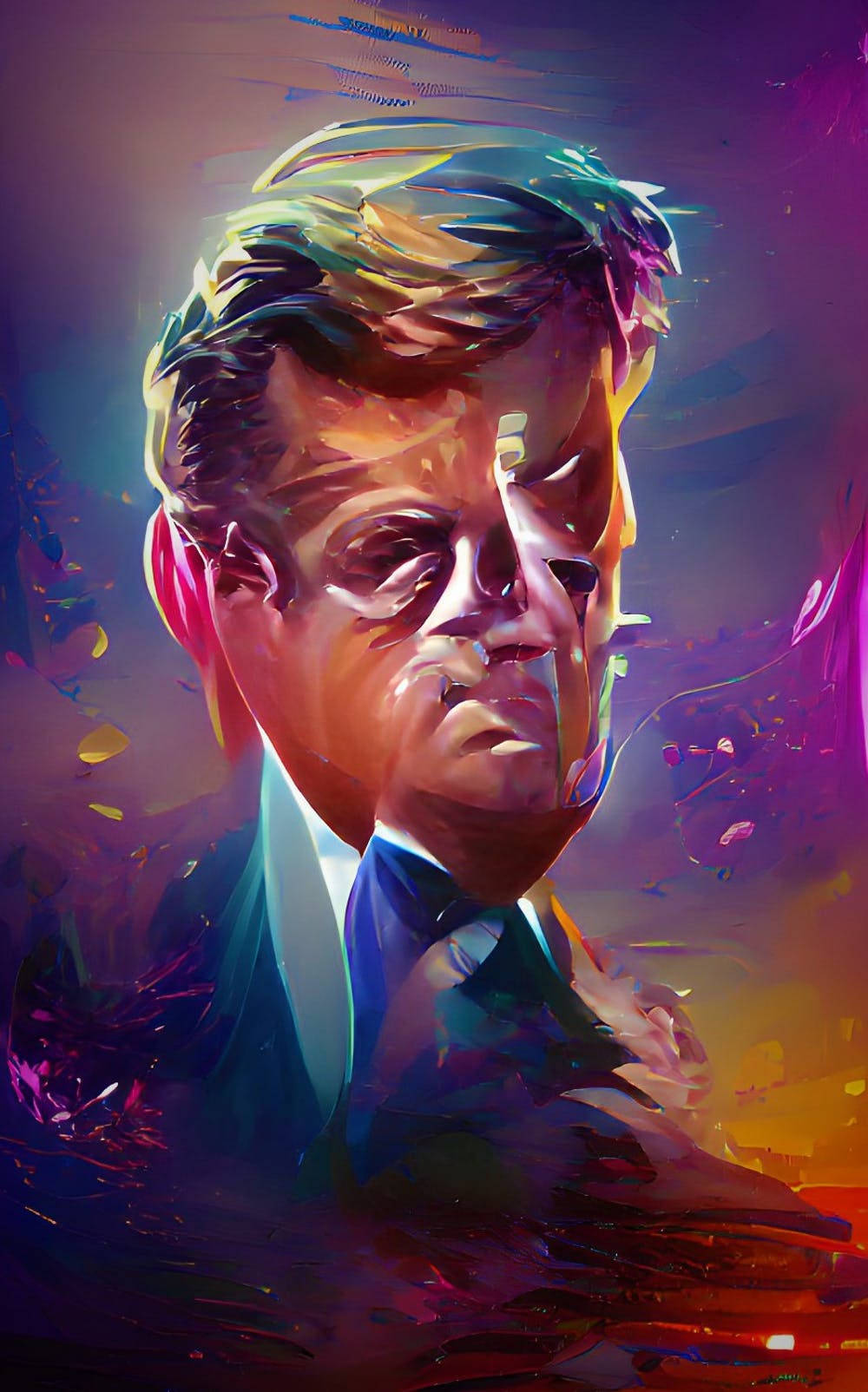 Artistic Interpretation Of President John F. Kennedy Background