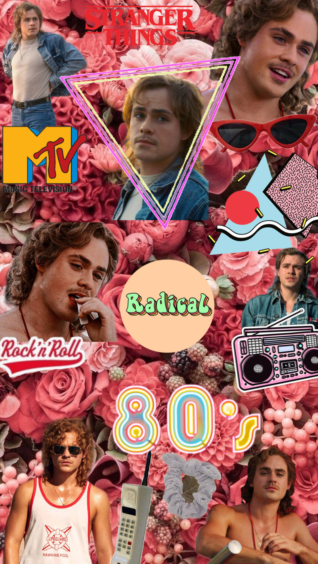 Artistic Pink Poster Of Billy Hargrove Background