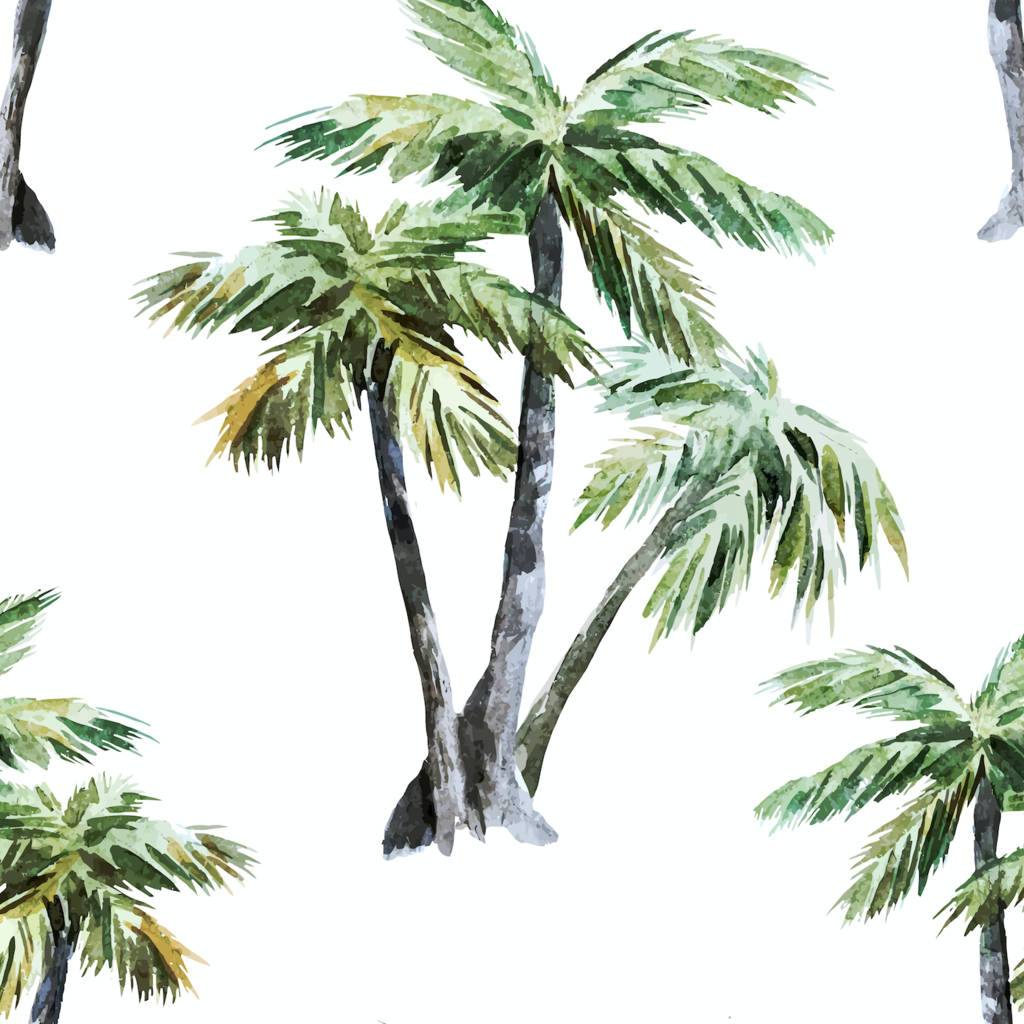 Artistic Water Color Palm Tree