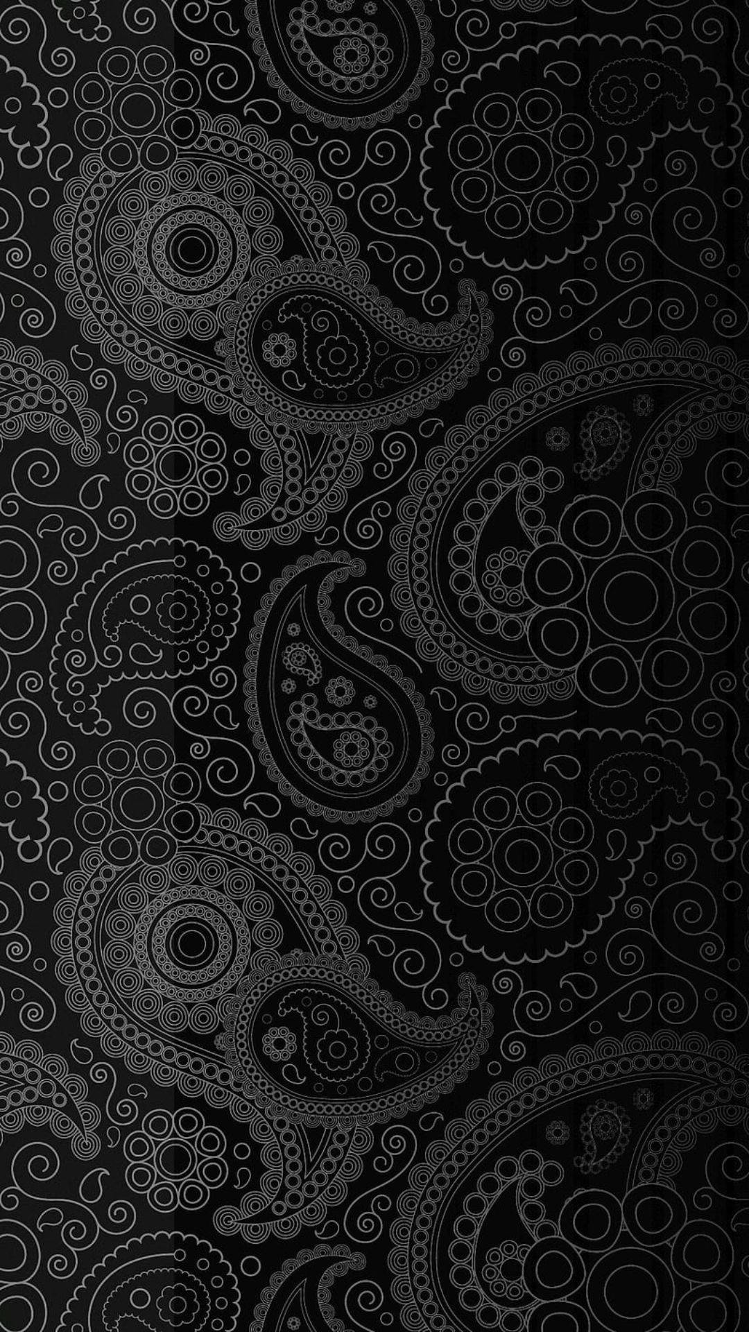 Artistic White Mandala Doodle On A Black Background Background