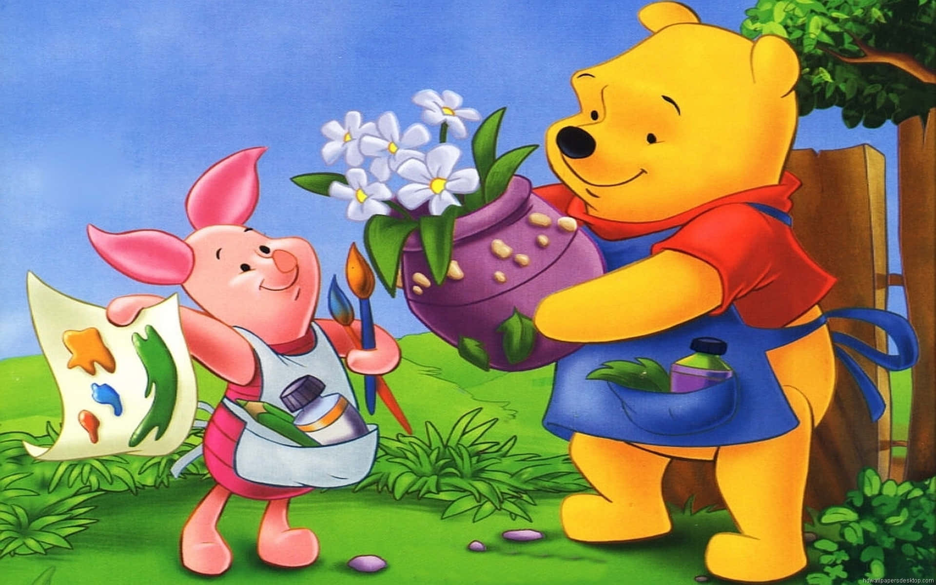 Artistic Winnie The Pooh And Piglet Desktop