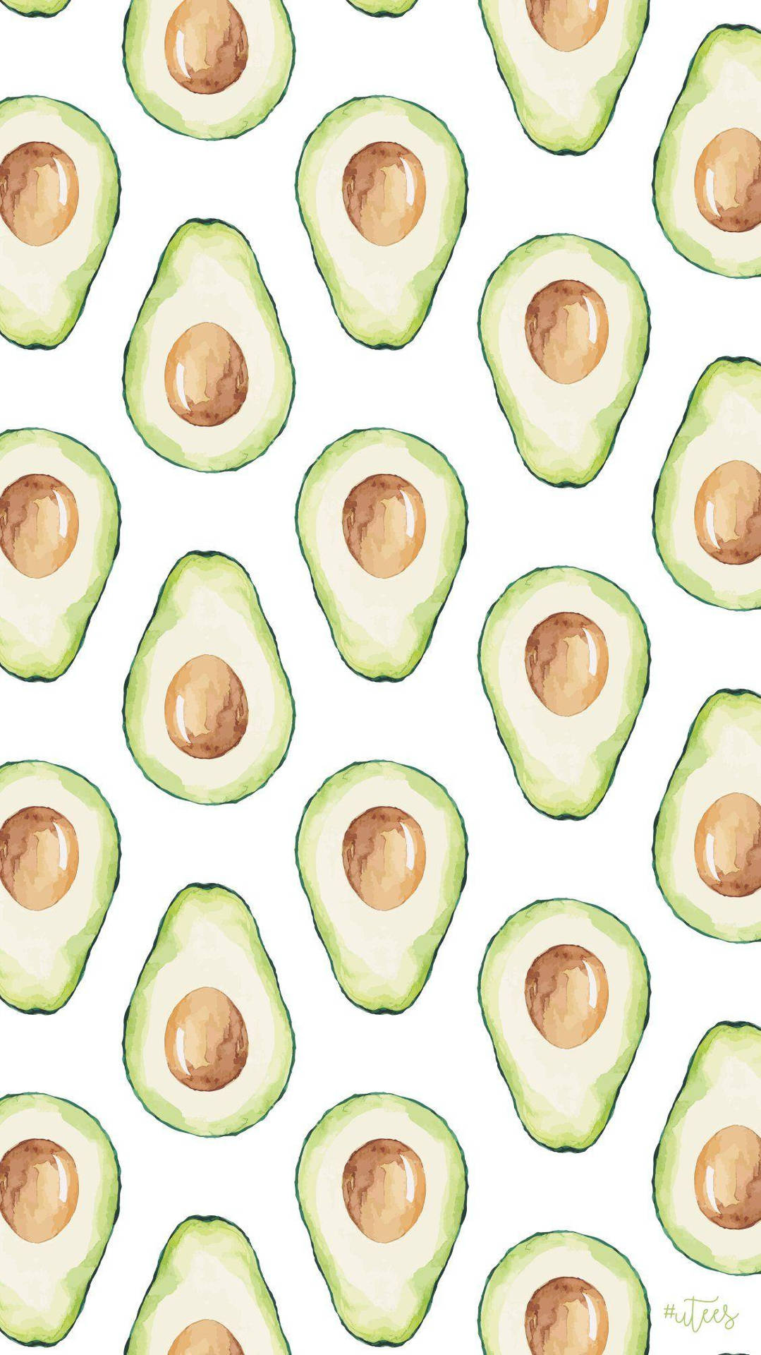 Artsy Avocado Fruit Patterns Digital Painting Background