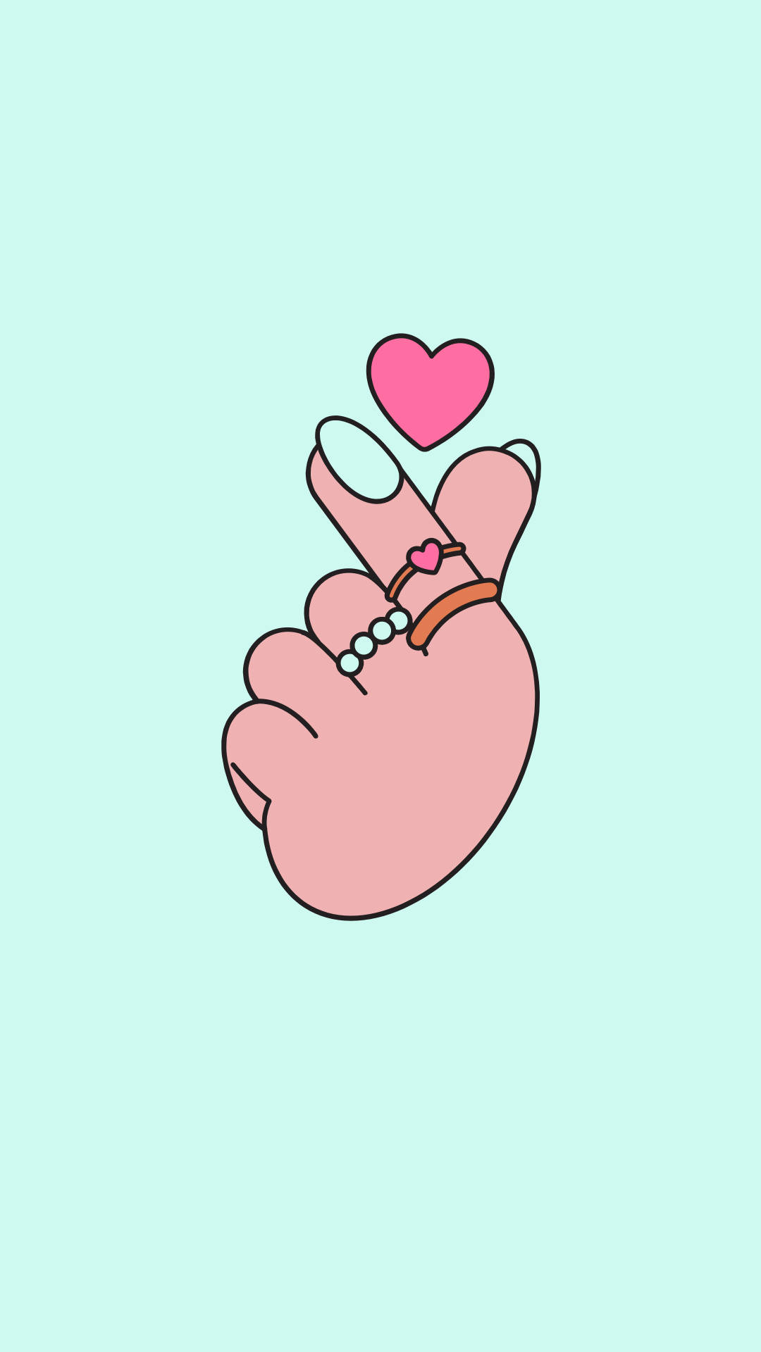 Artsy Drawing Finger Heart