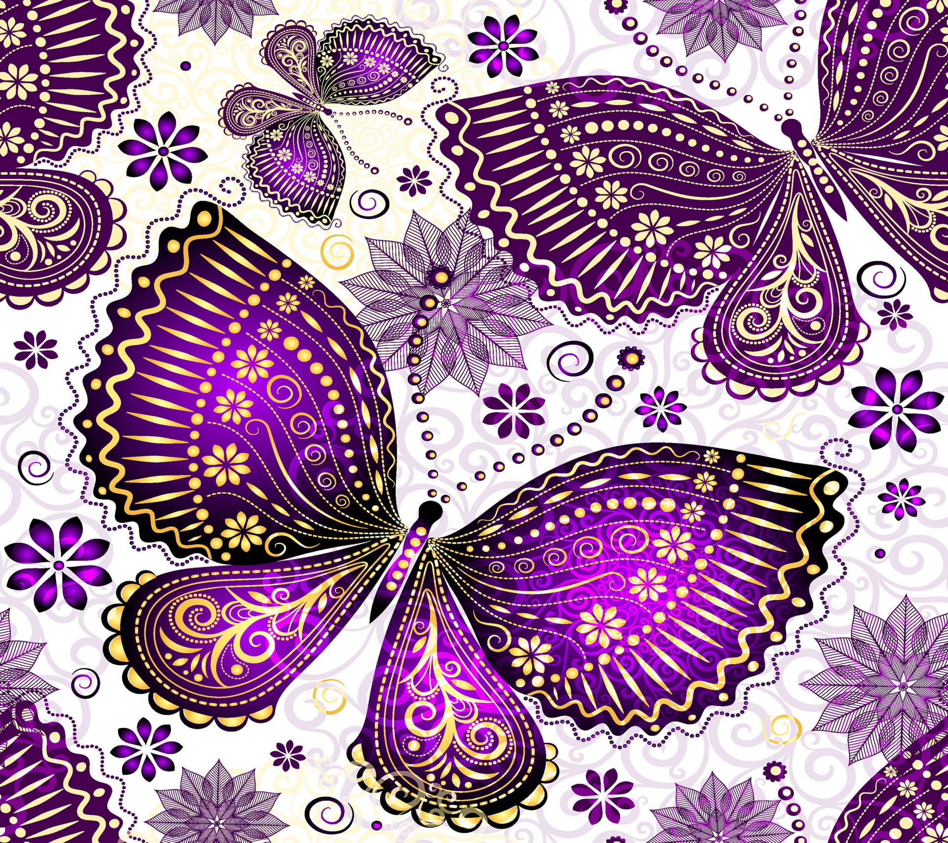 Artsy Purple Butterfly Phone Background Background