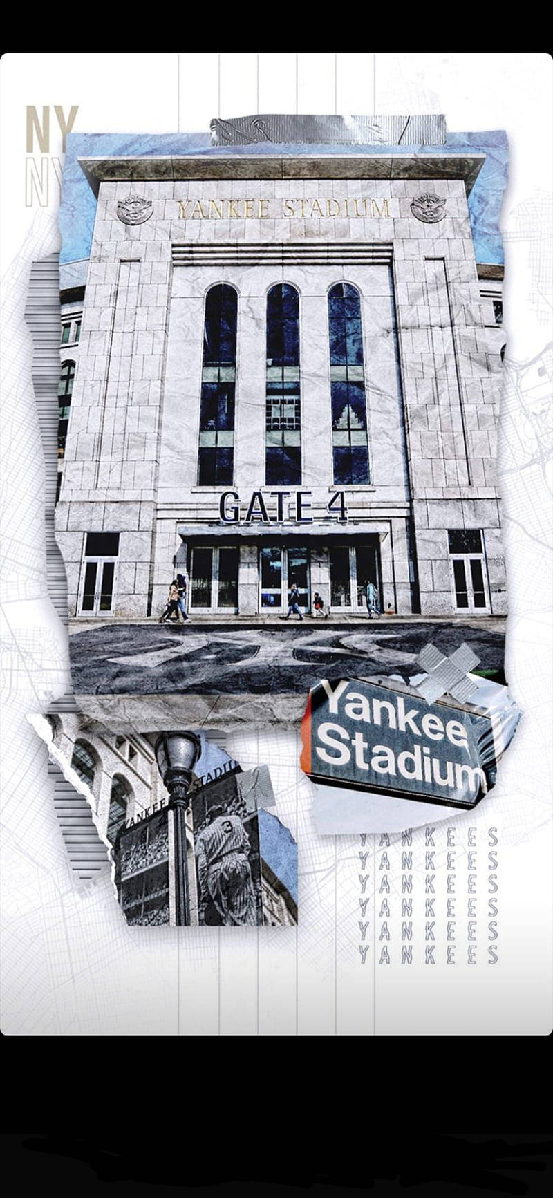 Artsy Yankee Stadium Collage Background