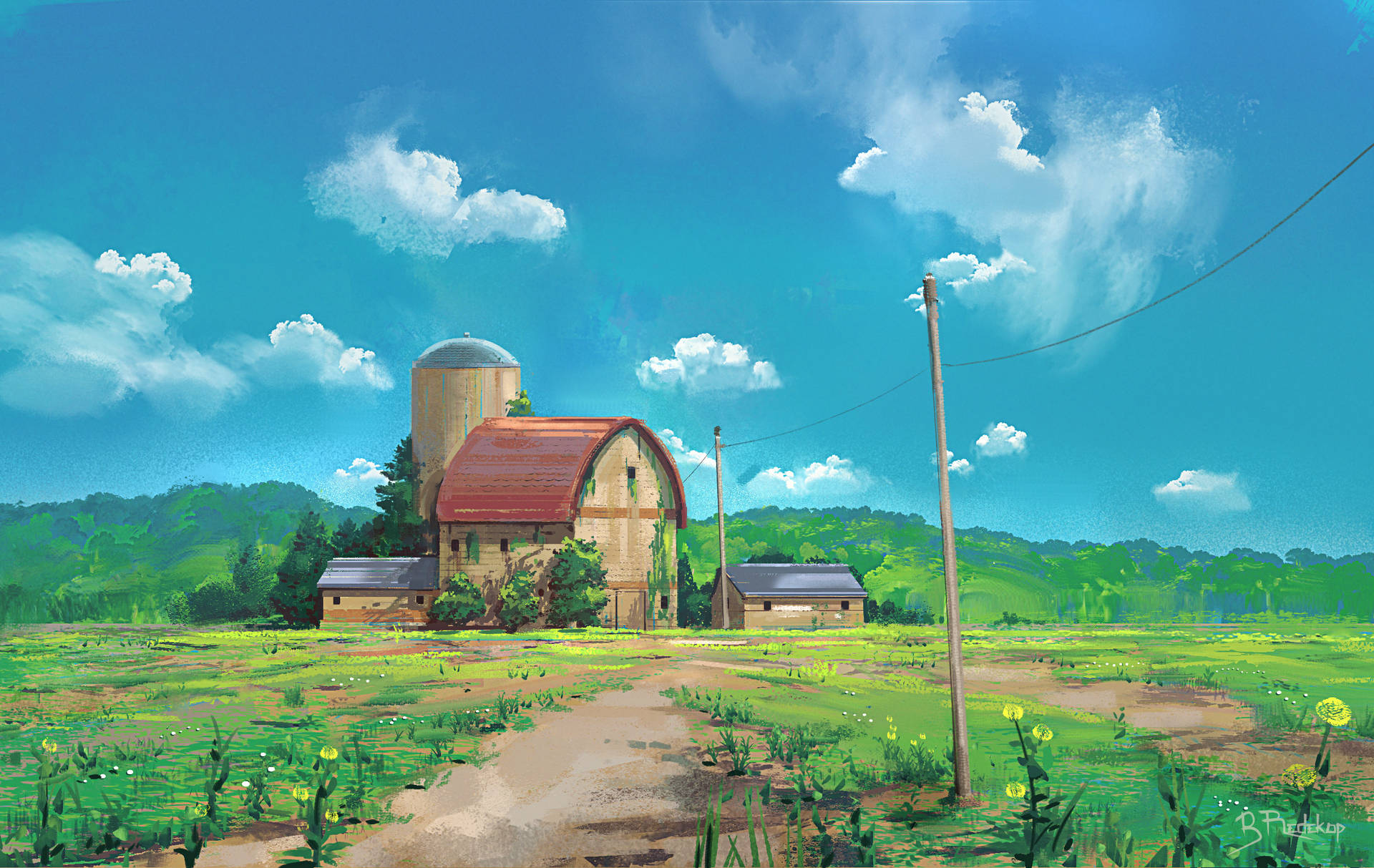 Artwork Farm Desktop Background