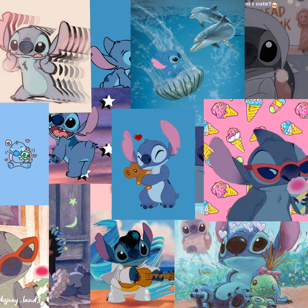 Artwork Of Stitch Collage Background