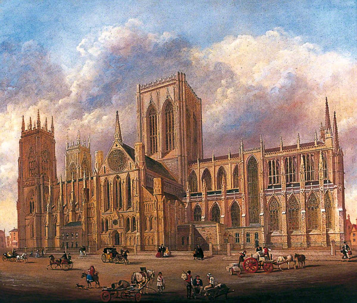 Artwork Of York Minster Cathedral Background