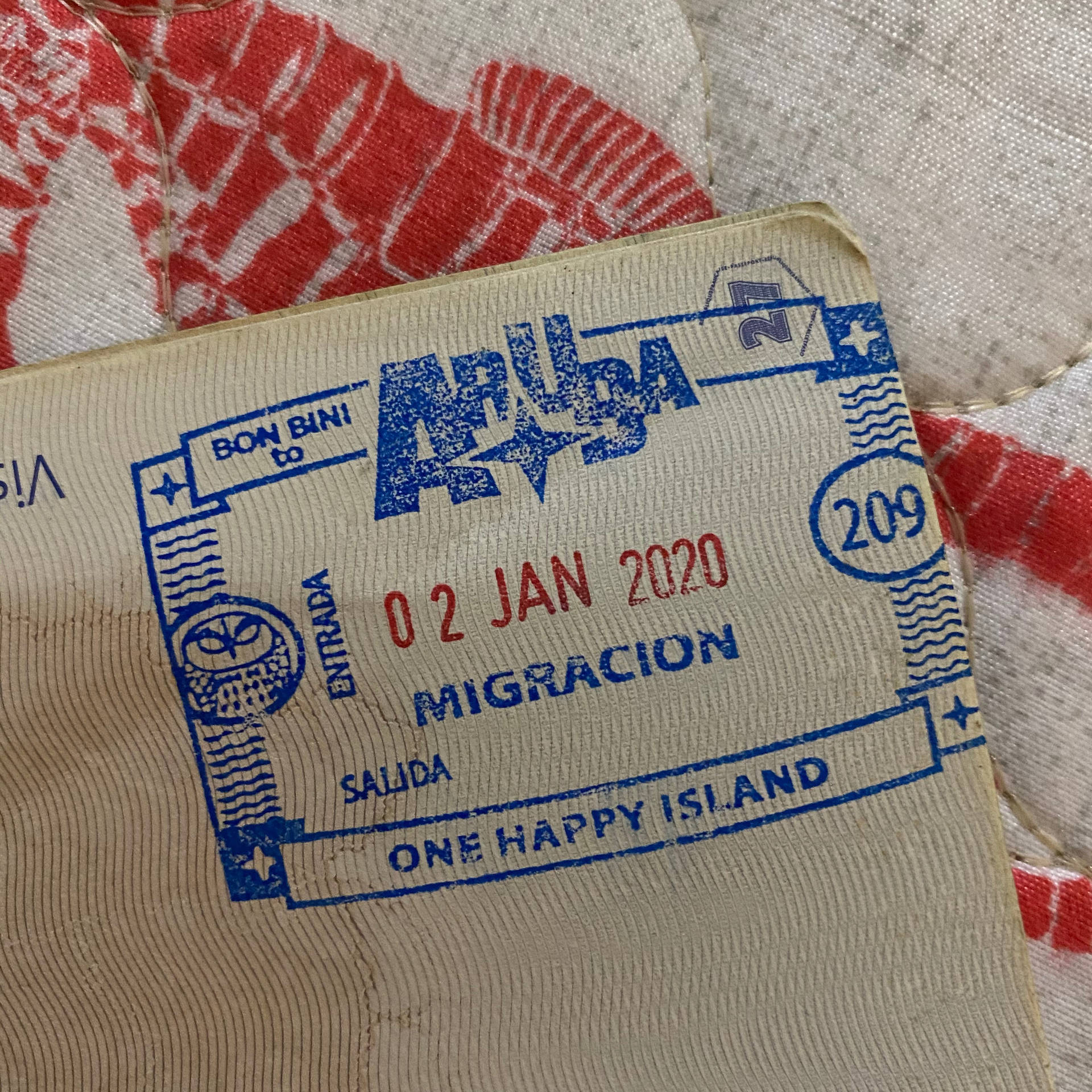 Aruba Passport Stamp Background