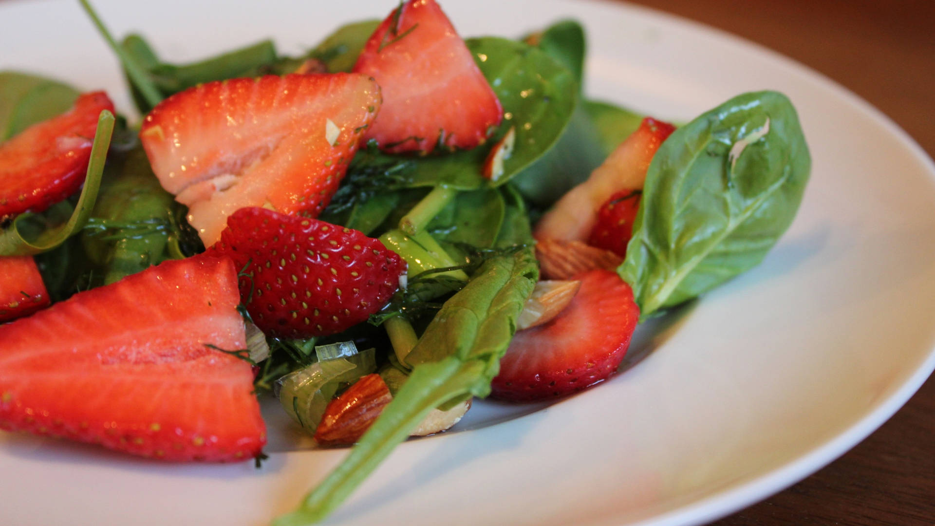 Arugula And Strawberries Plate