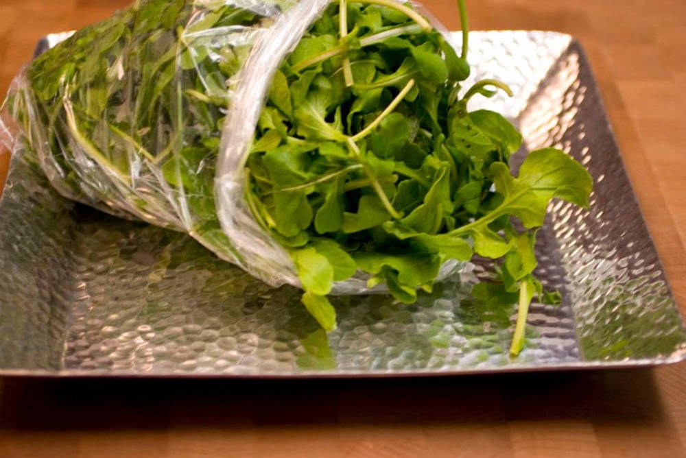 Arugula Leaves In A Plastic Bag