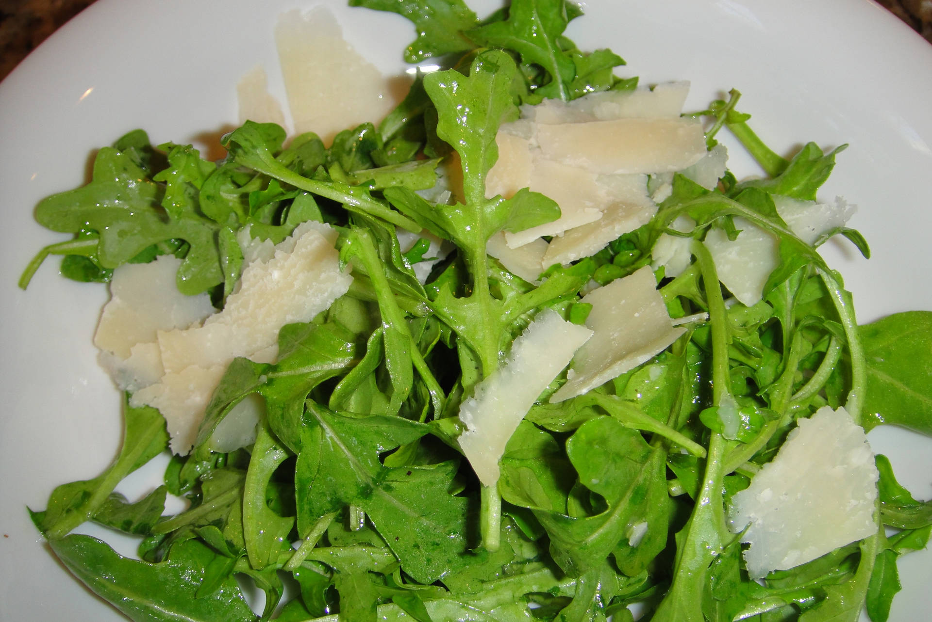 Arugula Leaves With Shaved Cheese