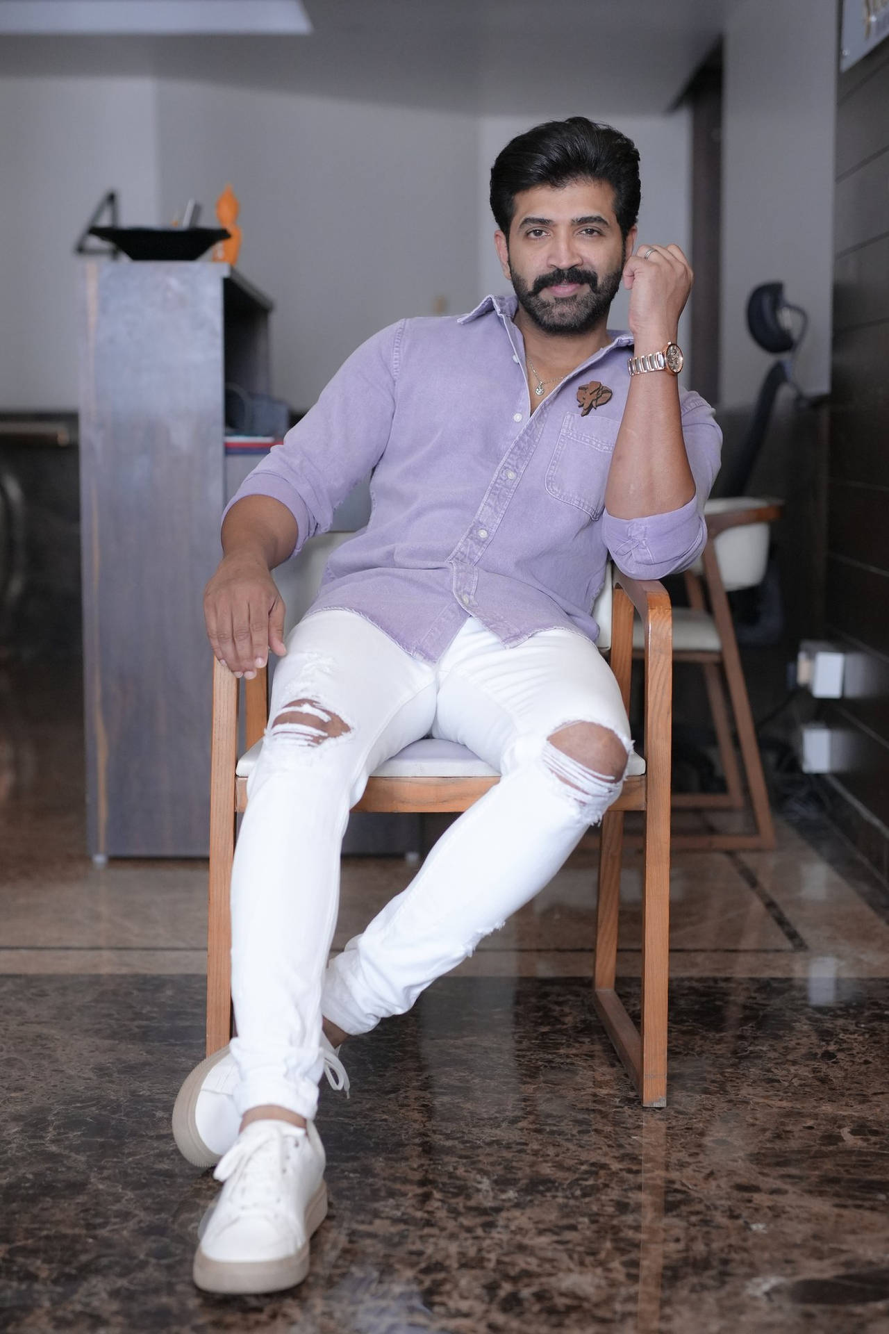 Arun Vijay, Dressed In Casual White Background