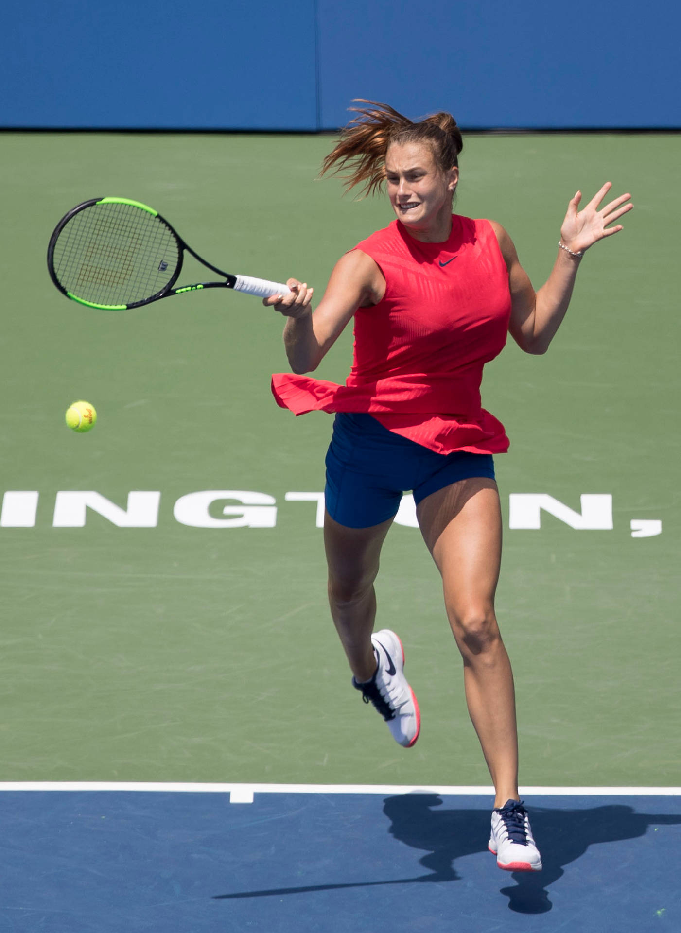 Aryna Sabalenka Dazzles In A Red Evening Gown Background