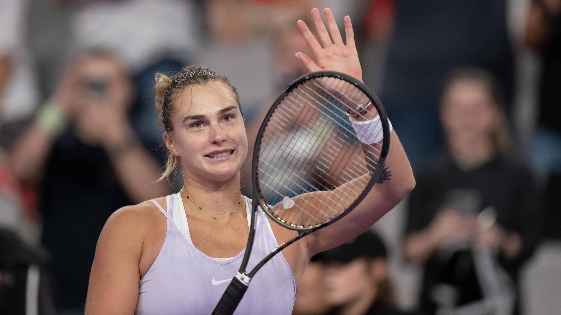 Aryna Sabalenka Waving To Her Fans