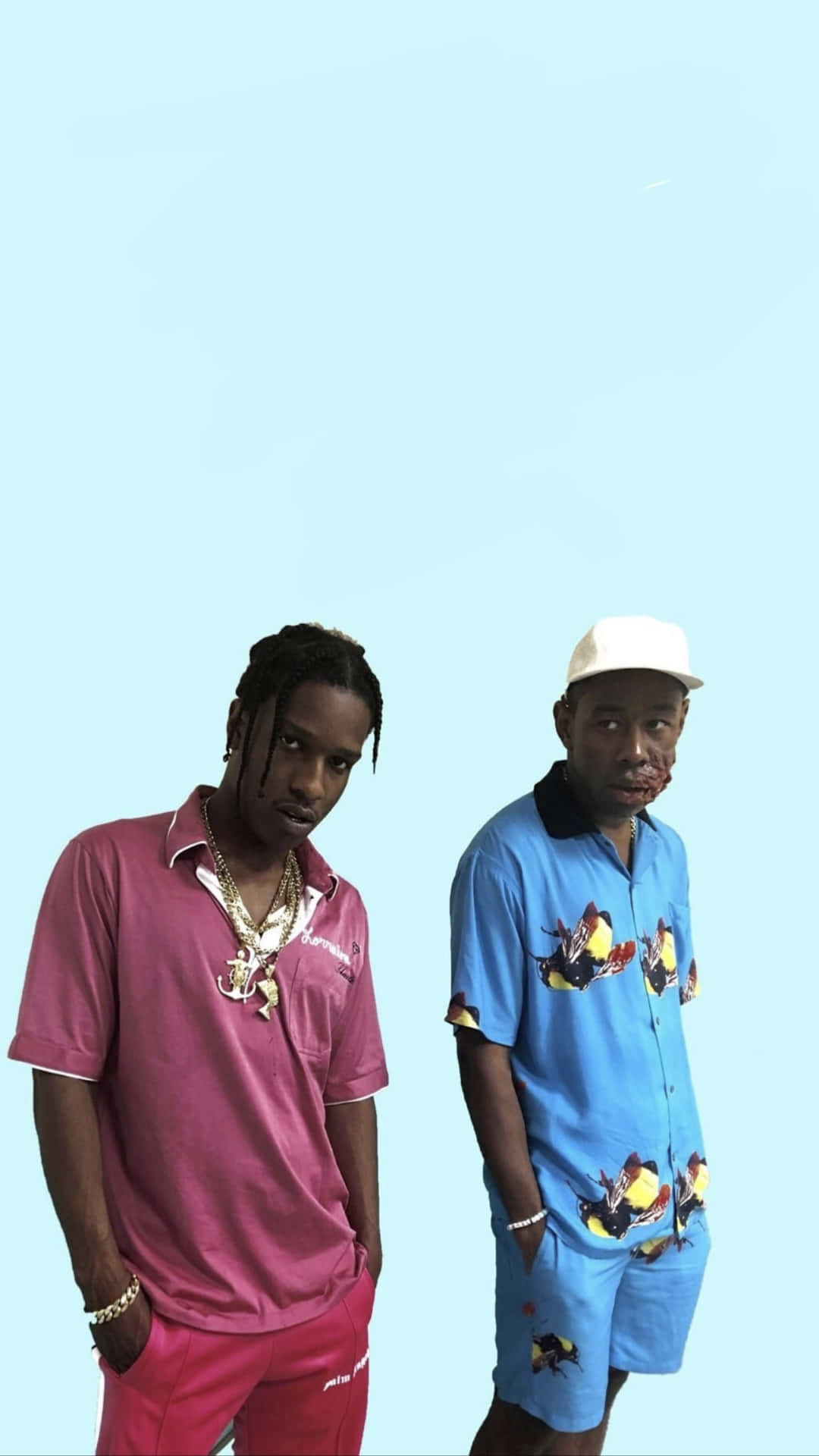 Asap Rocky And Tyler The Creator Pose Together Background