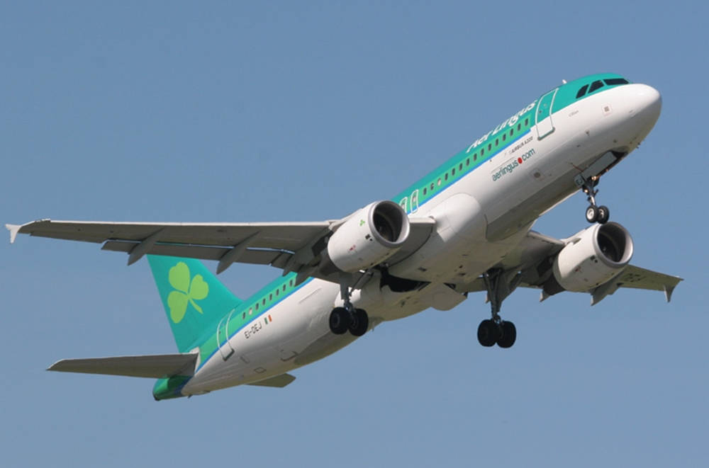 Ascending Aer Lingus Airplane Background