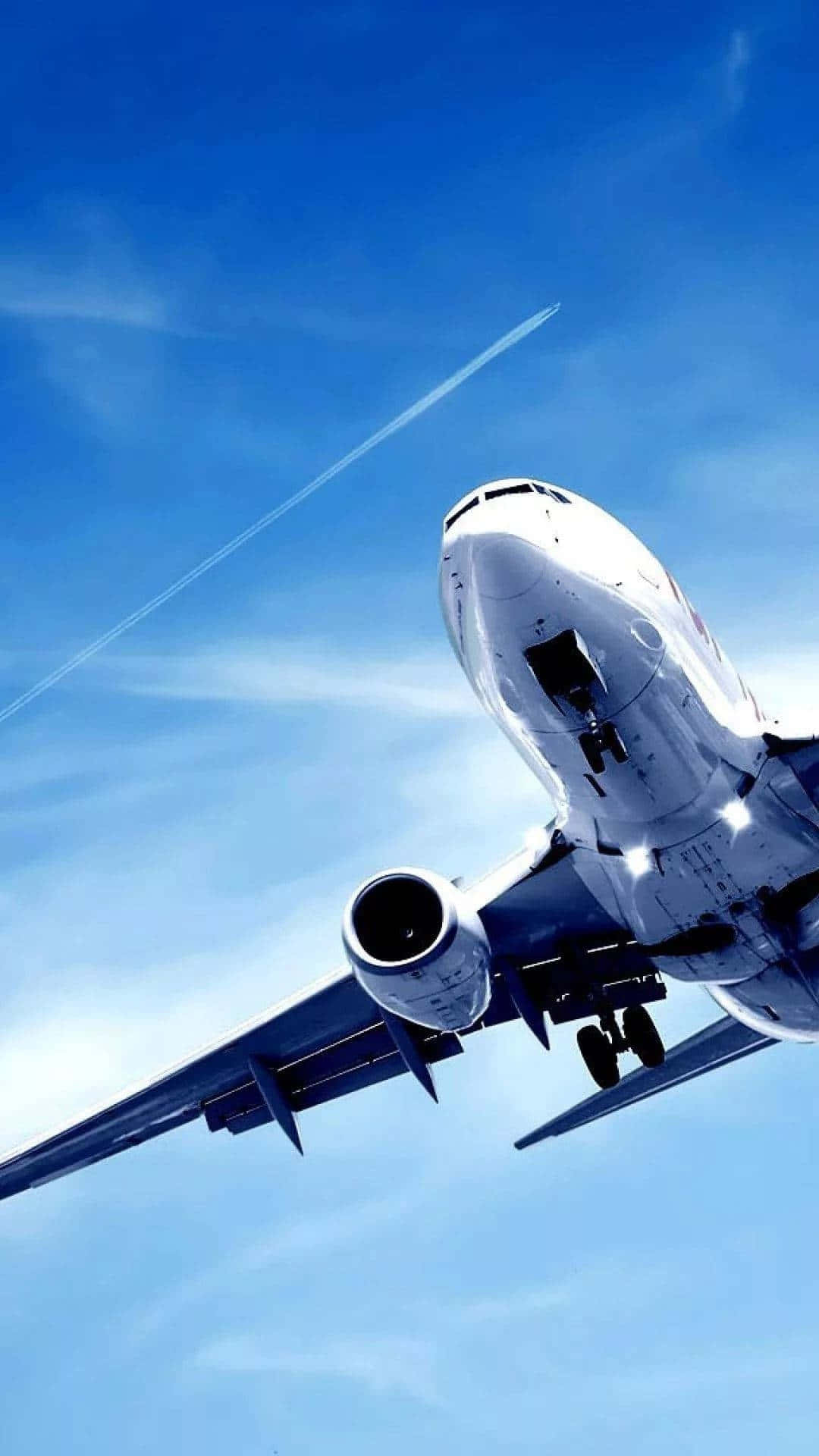 Ascending Aircraft Clear Sky Background
