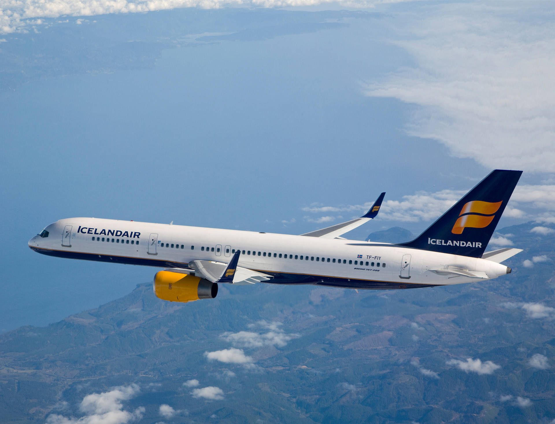 Ascending Icelandair Airplane