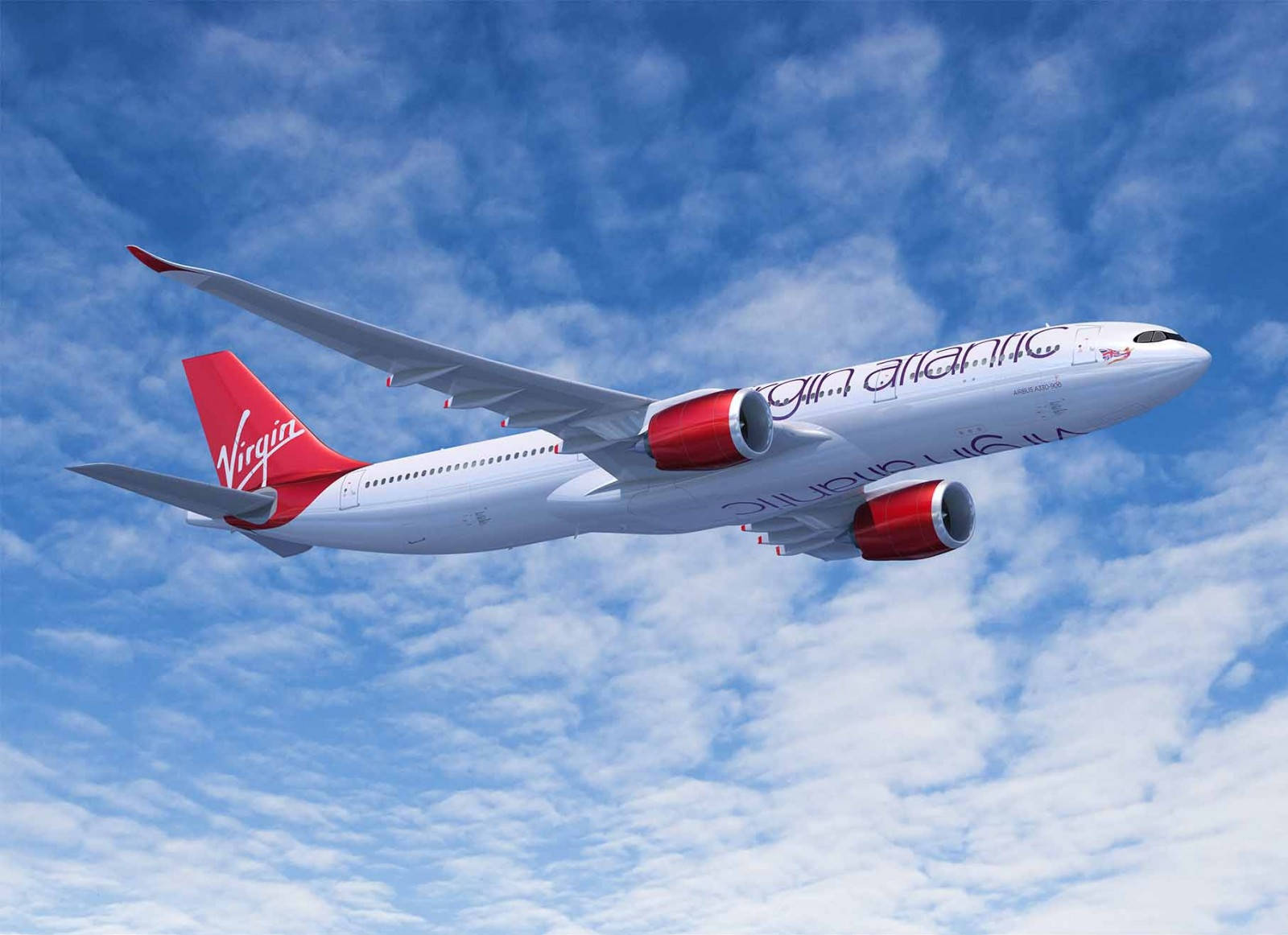 Ascending Virgin Atlantic Aircraft Background