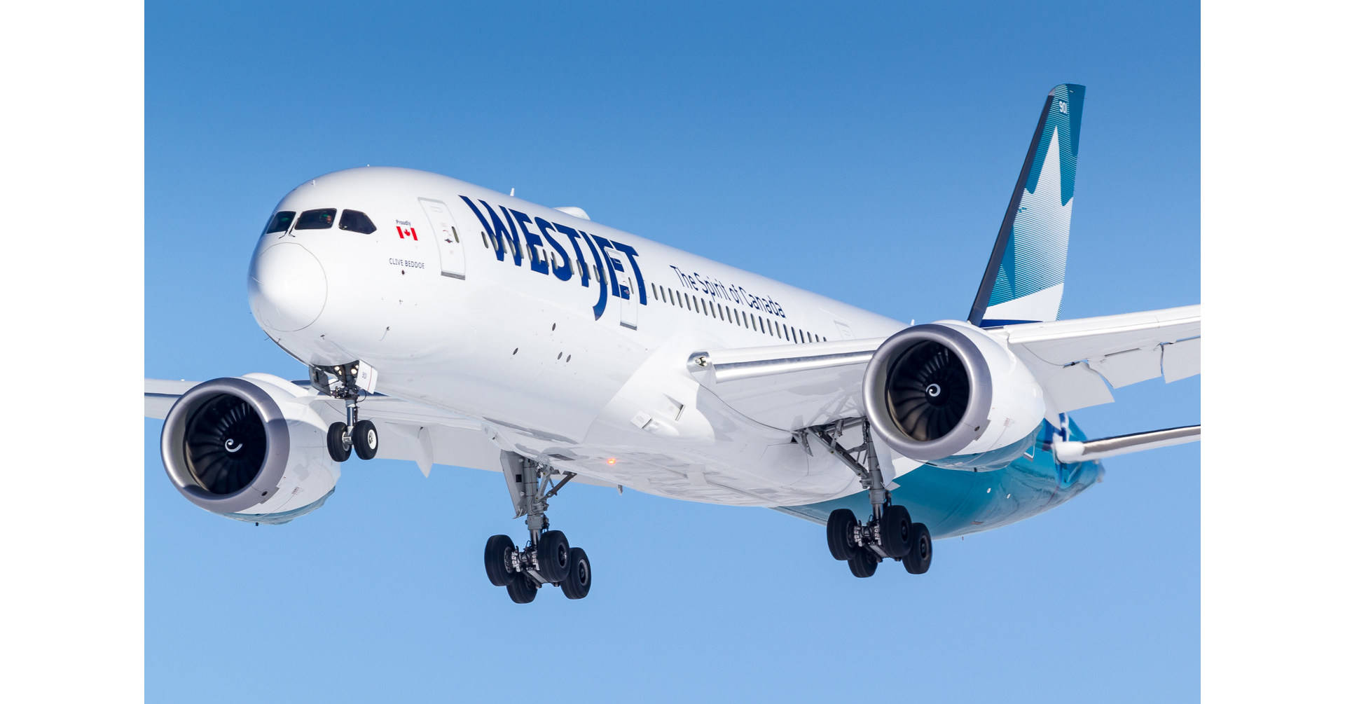 Ascending Westjet Airplane Background