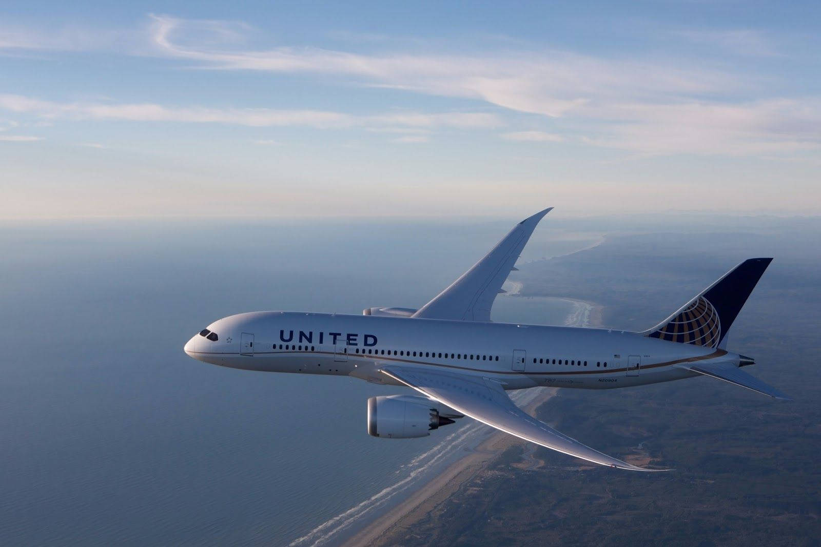 Ascending White United Airplane