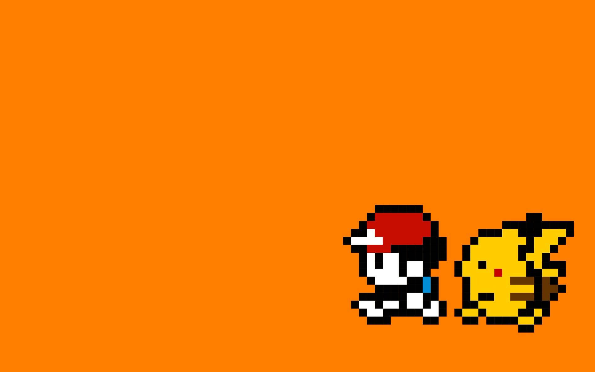 Ash And Pikachu 8 Bit Background