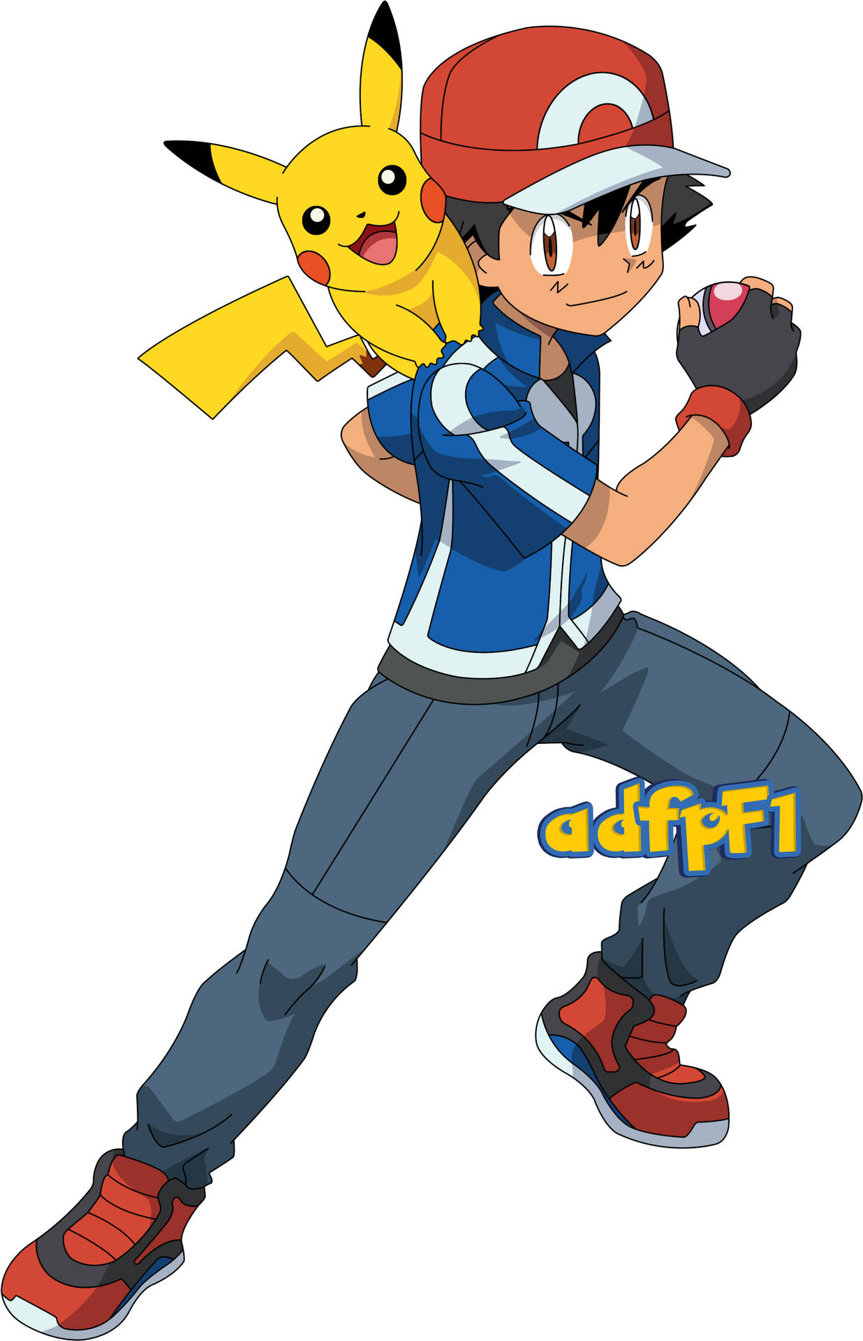 Ash And Pikachu Hd Dashing Pose