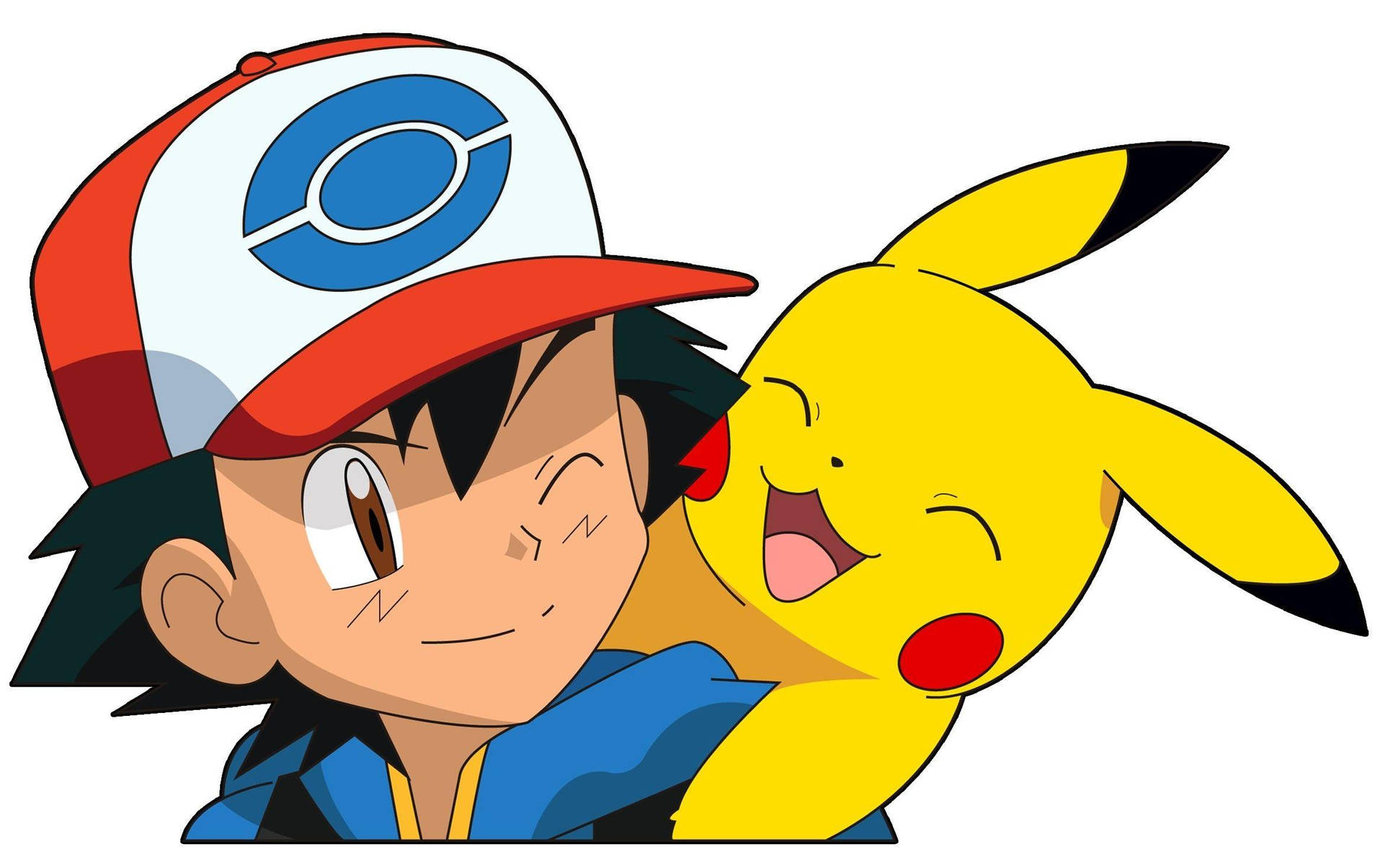 Ash And Pikachu Hd Piggyback Pose Background