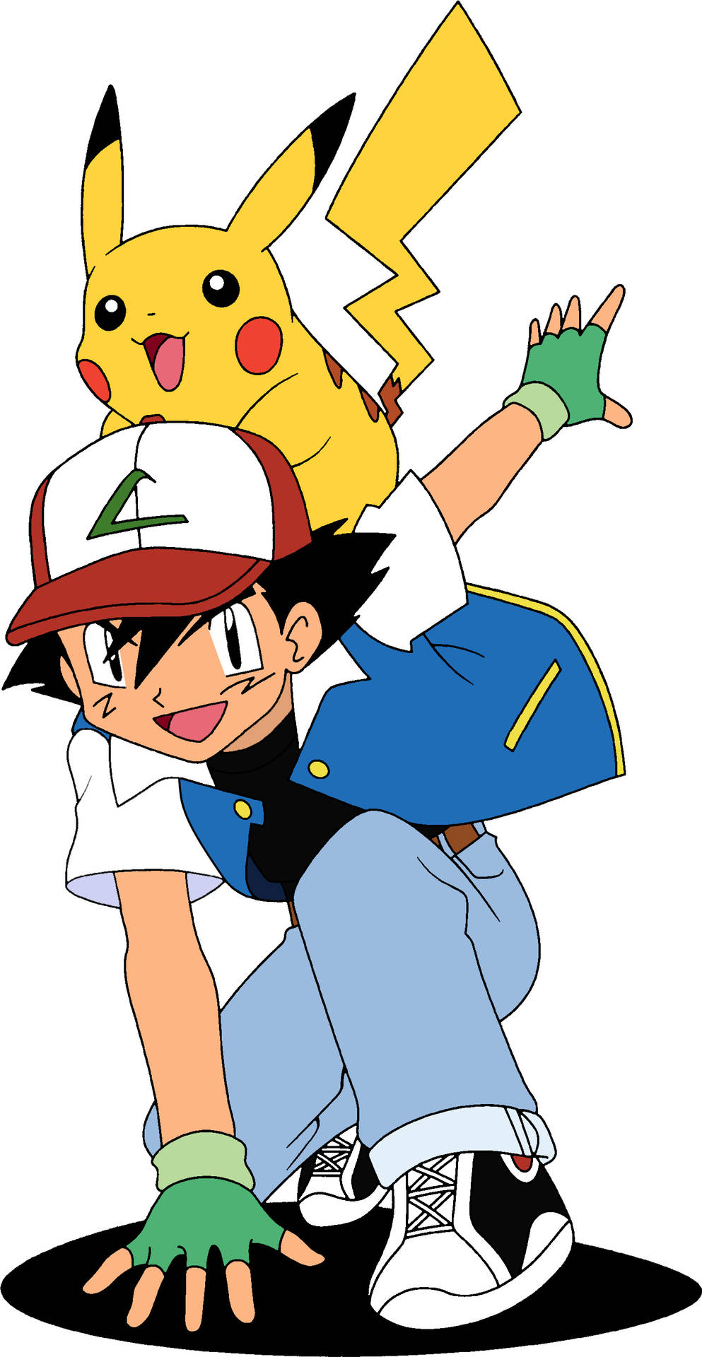 Ash And Pikachu Hd Superhero Landing Pose