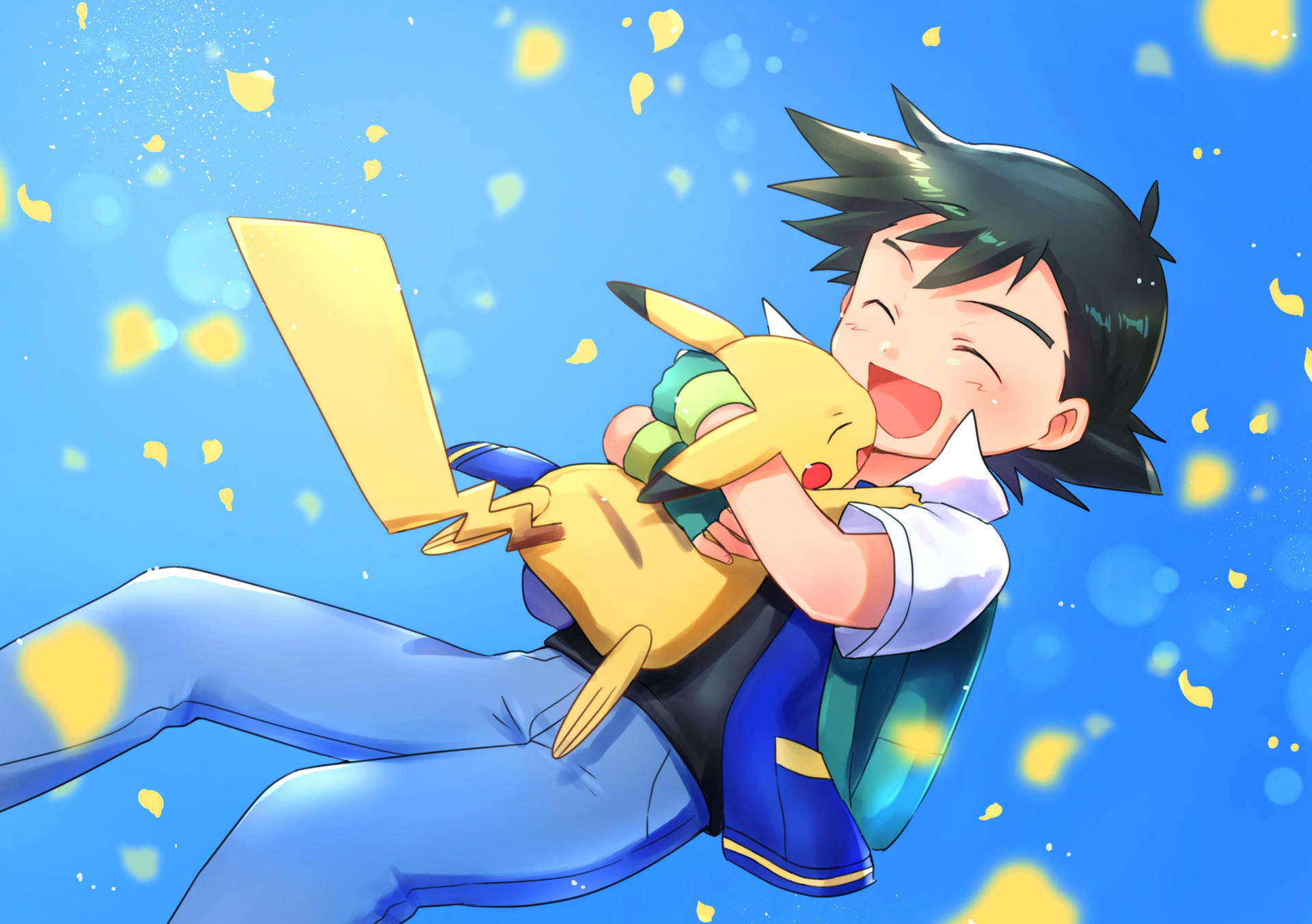 Ash And Pikachu Hd With Confetti