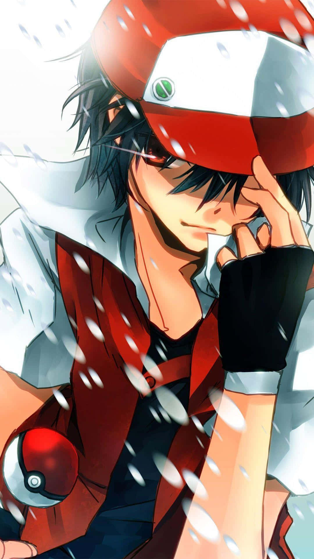 Ash Ketchum Determined Pokemon Trainer Background