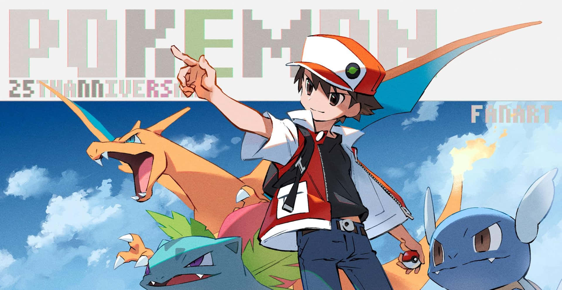 Ash With Wartortle, Ivysaur, And Charizard