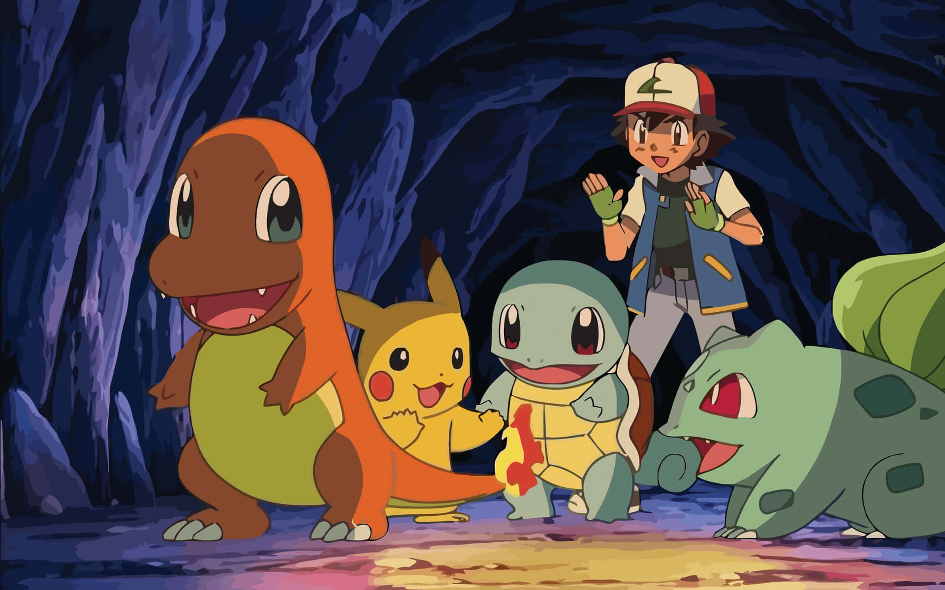 Ashand Pokemon Teamin Cave Background