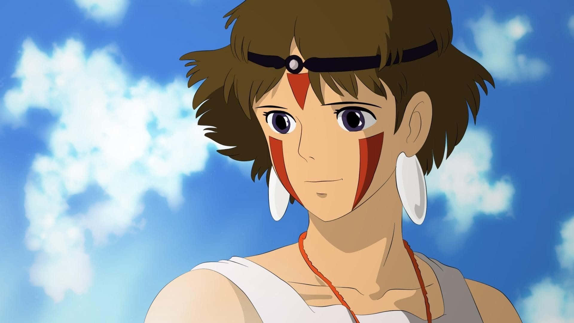 Ashitaka And San On Horseback In Princess Mononoke Background