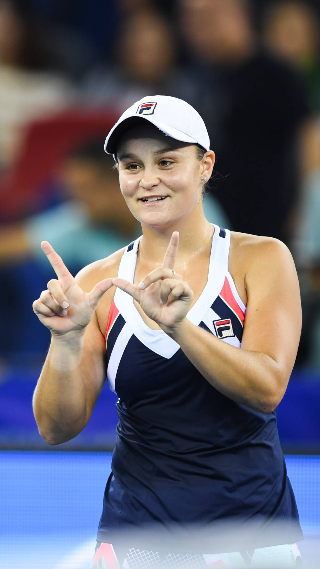 Ashleigh Barty Making “w” Sign Background