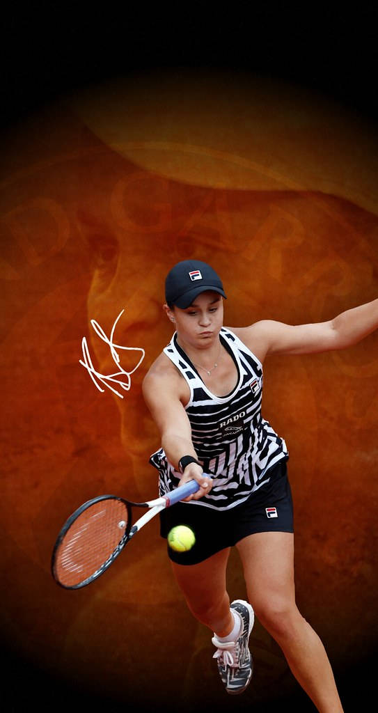 Ashleigh Barty Orange Background Background