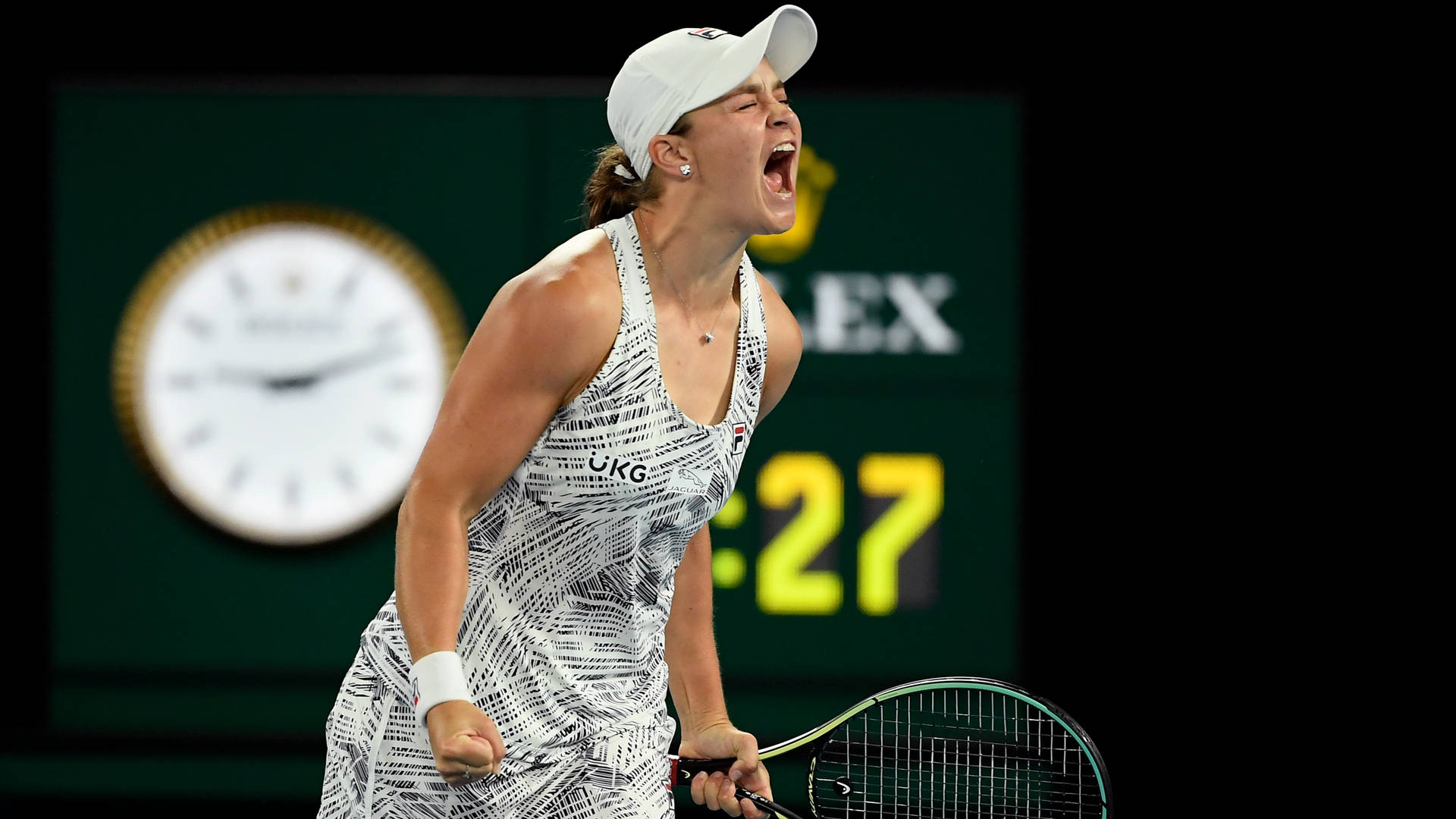 Ashleigh Barty Shouting Loudly