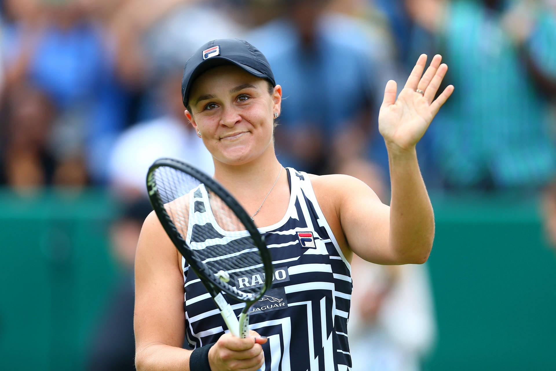 Ashleigh Barty Wearing Black Cap Background