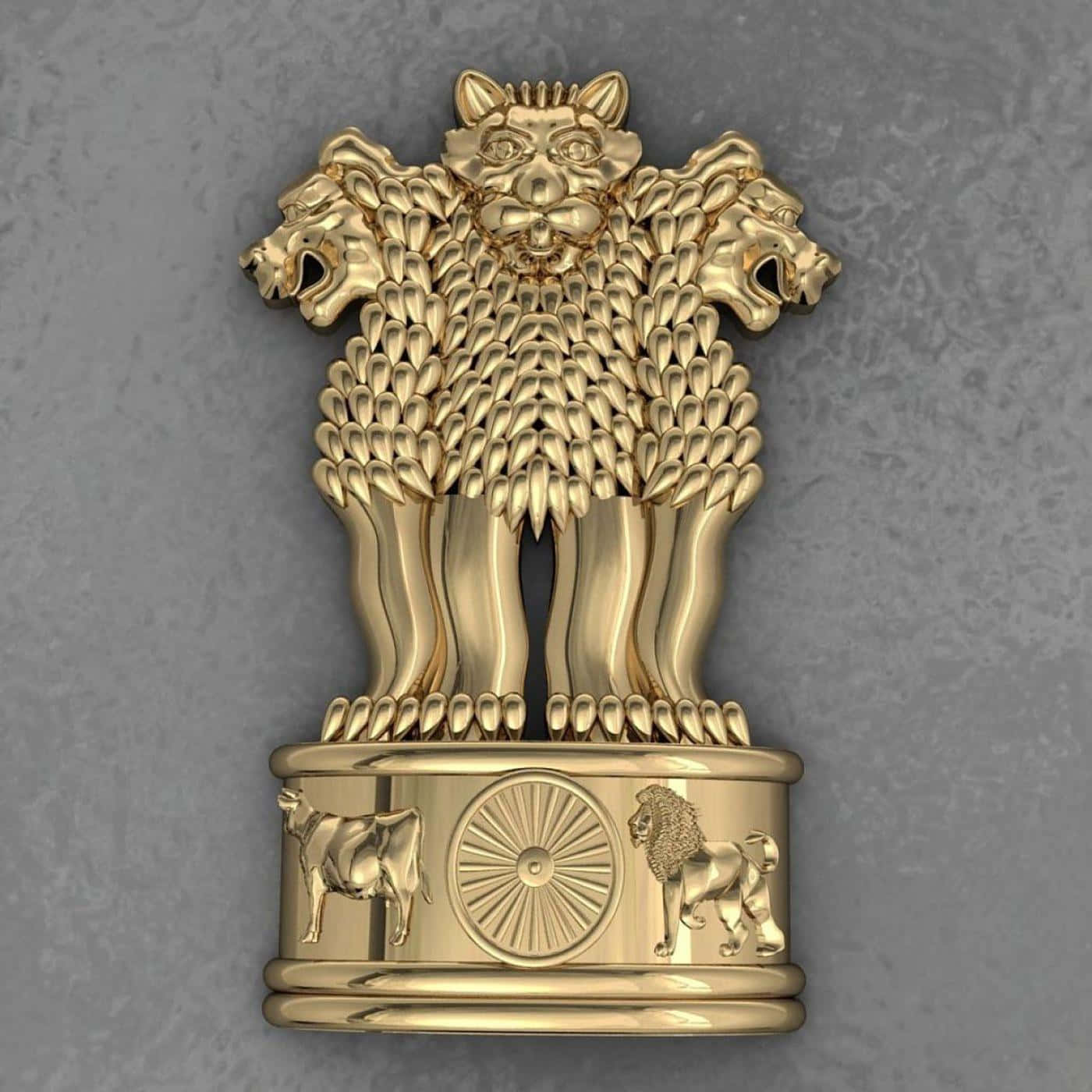 Ashoka Pillar Golden Pin