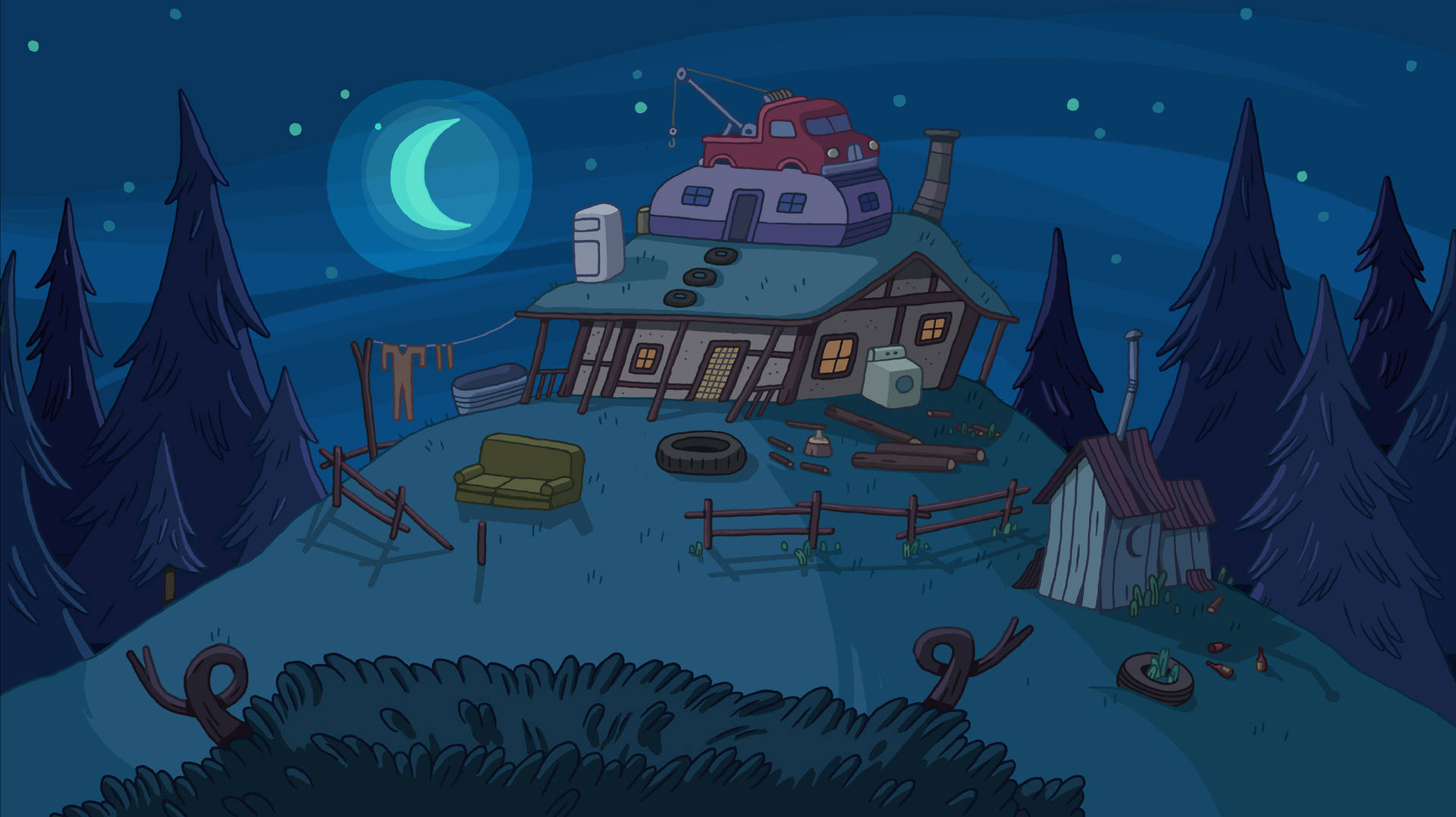 Ash’s House Adventure Time Laptop Background