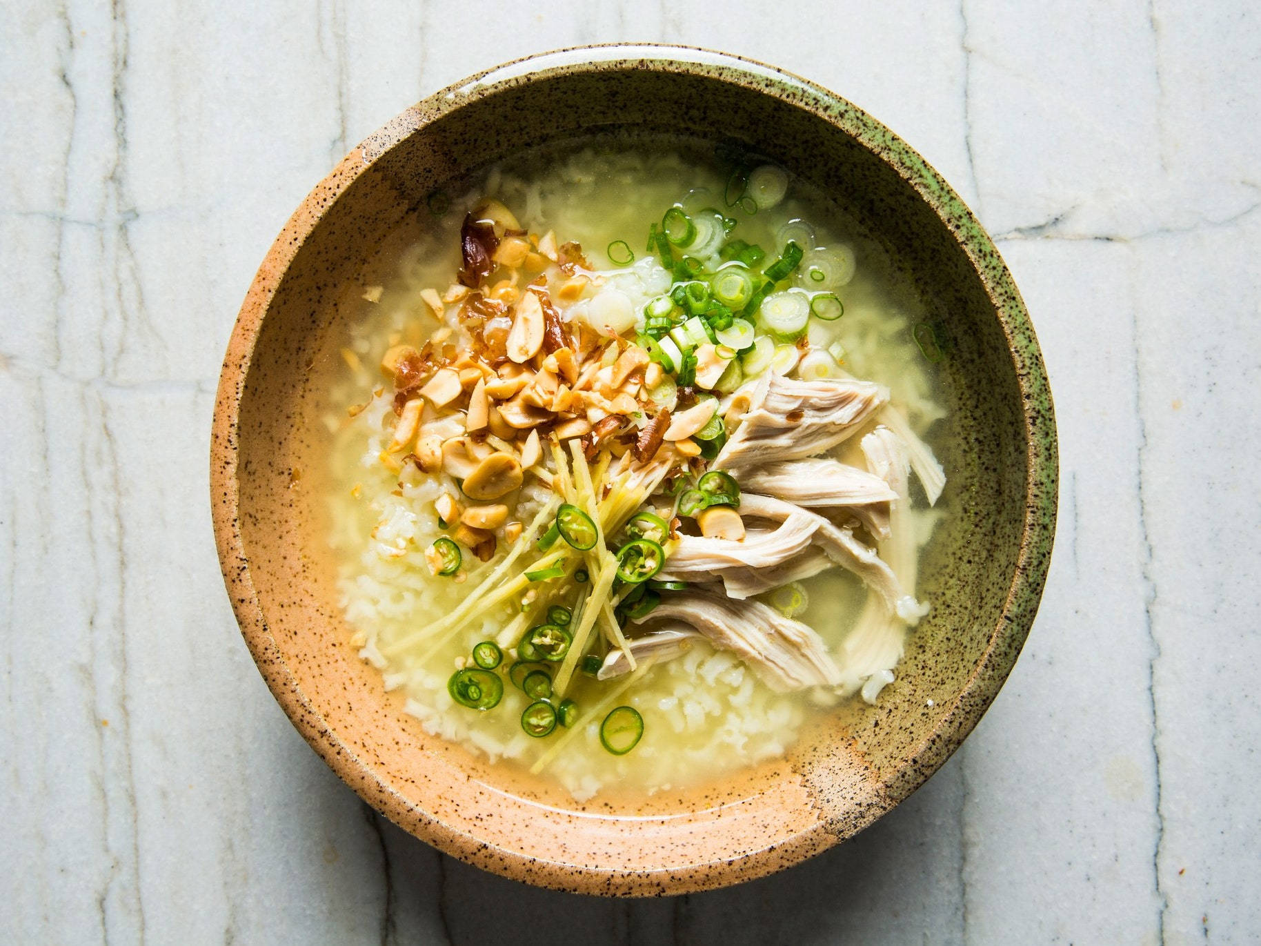 Asian Chicken And Rice Soup Background