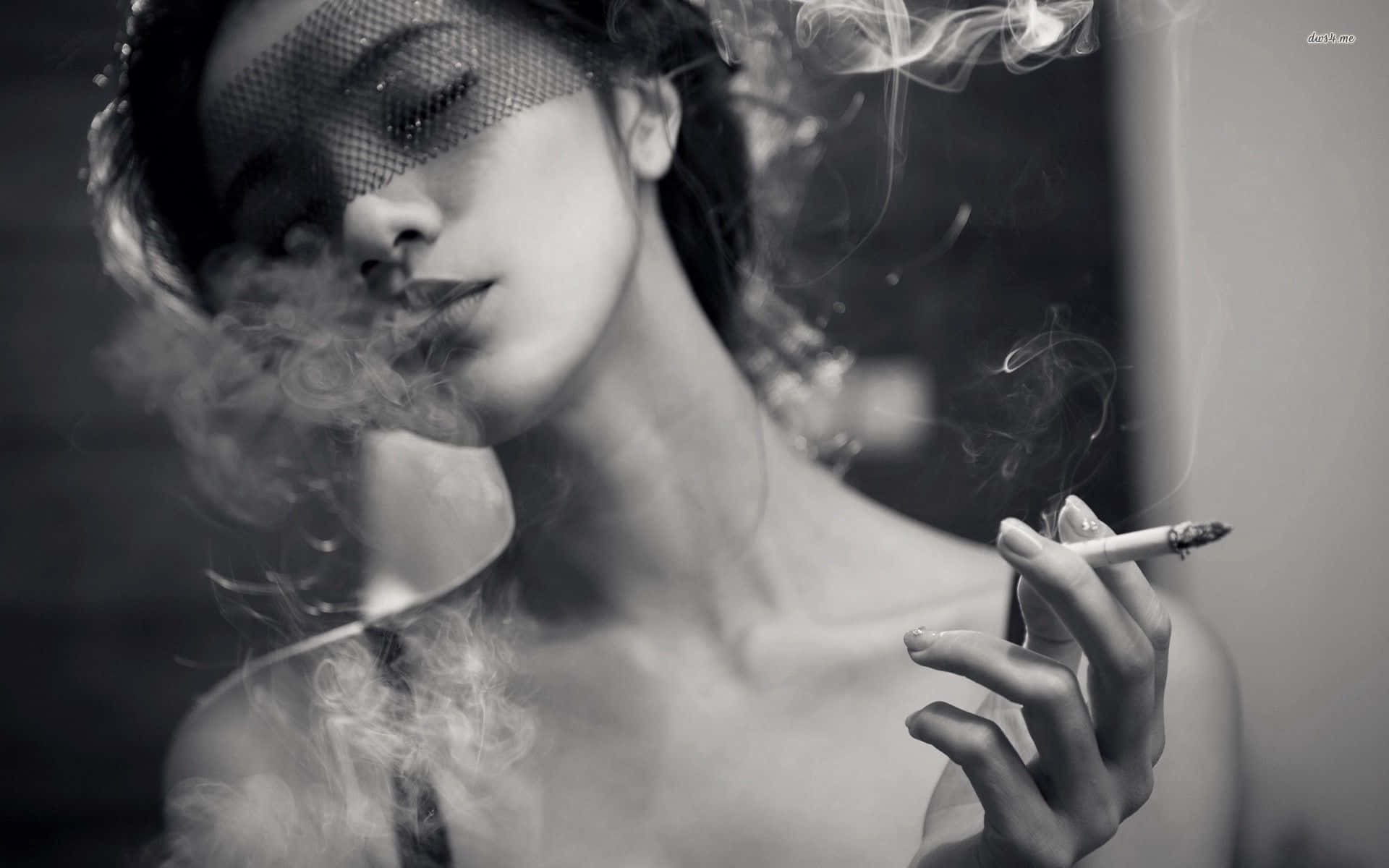 Asian Girl Smoking Background