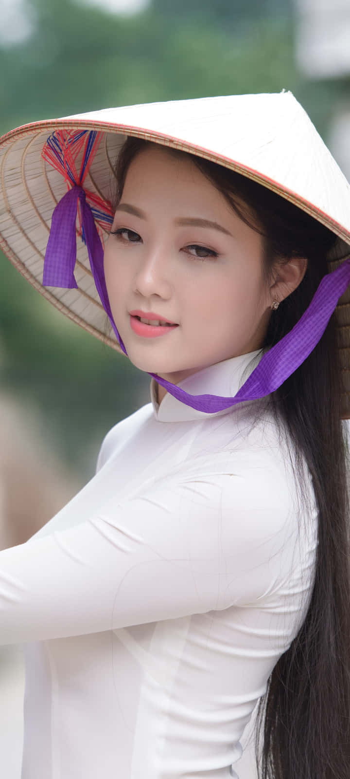 Asian In White Dress