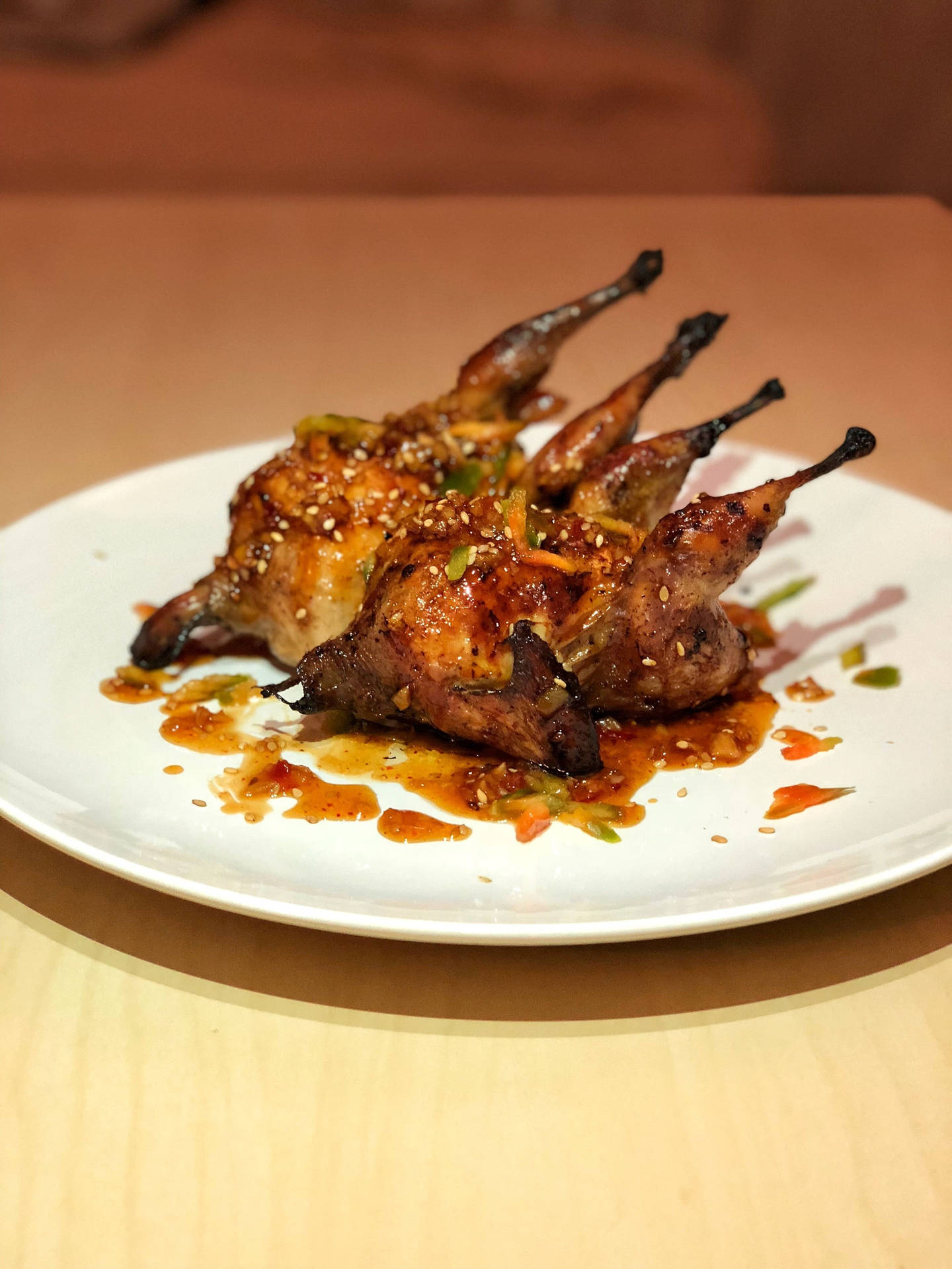 Asian Style Roasted Quail Background